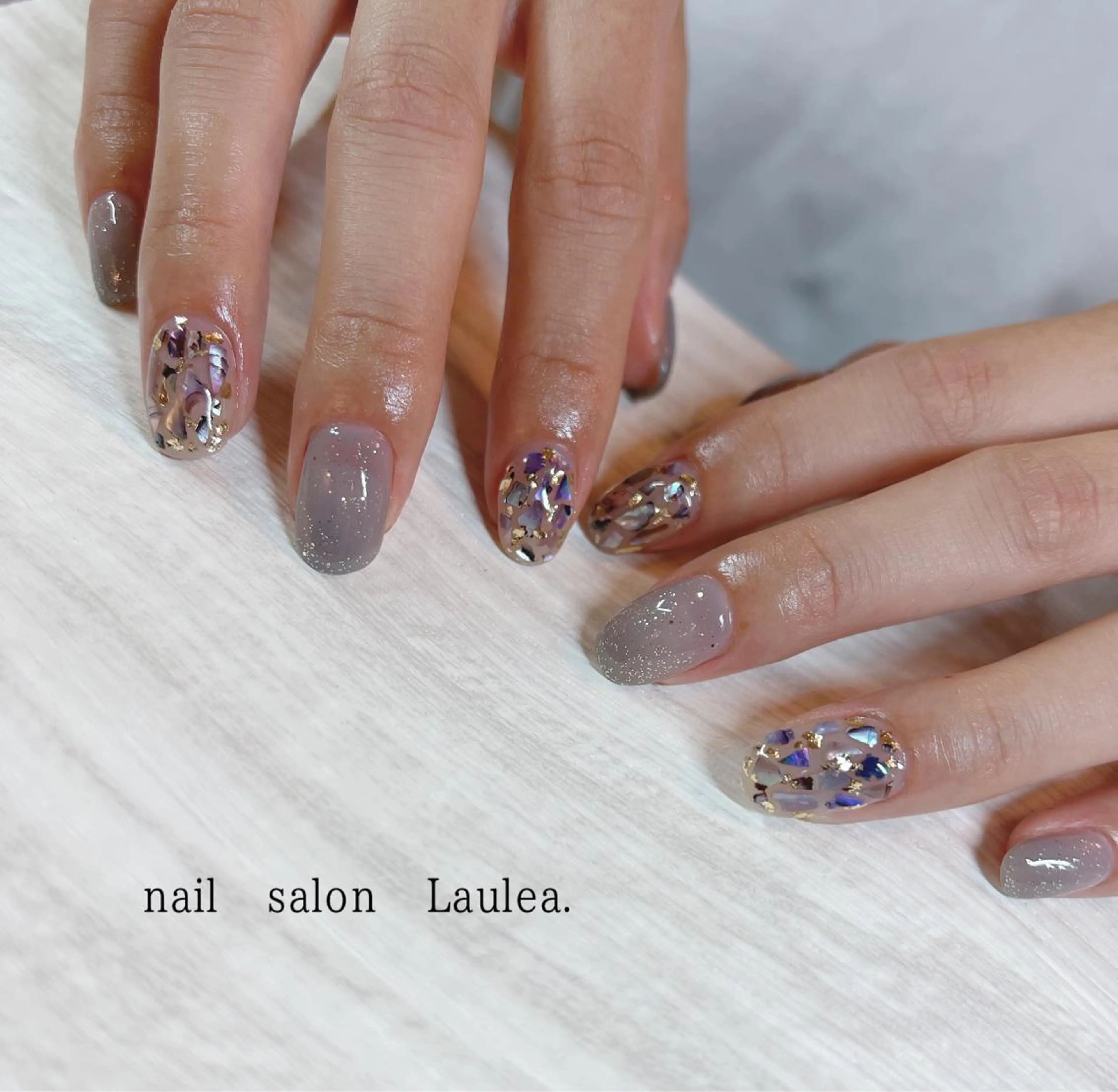 ネイル ブルー ニュアンスネイル ハンドネイル nail salon Lauleaのネイルデザイン