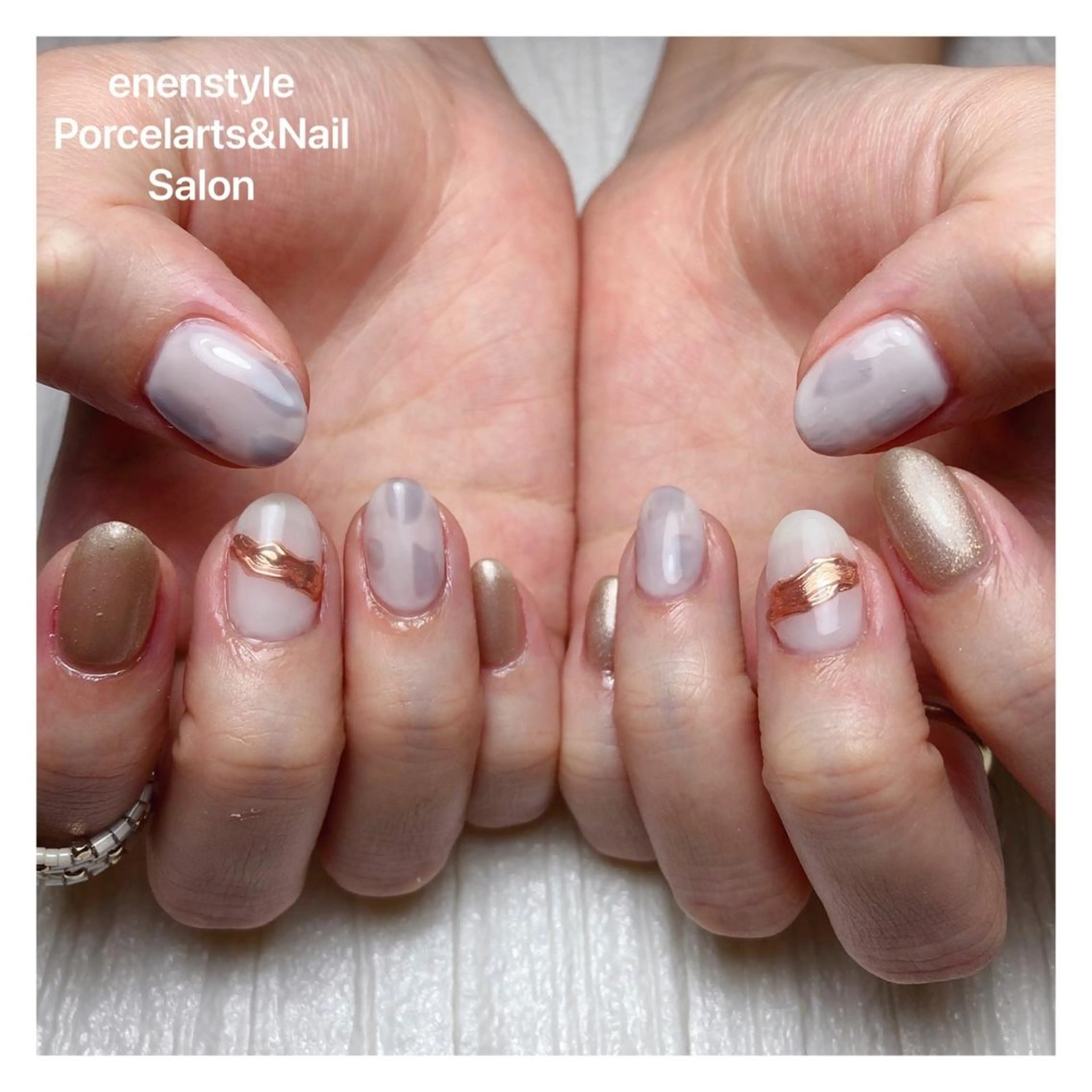 ミディアム ネイル ハンドネイル 👑enen style👑のネイルデザイン