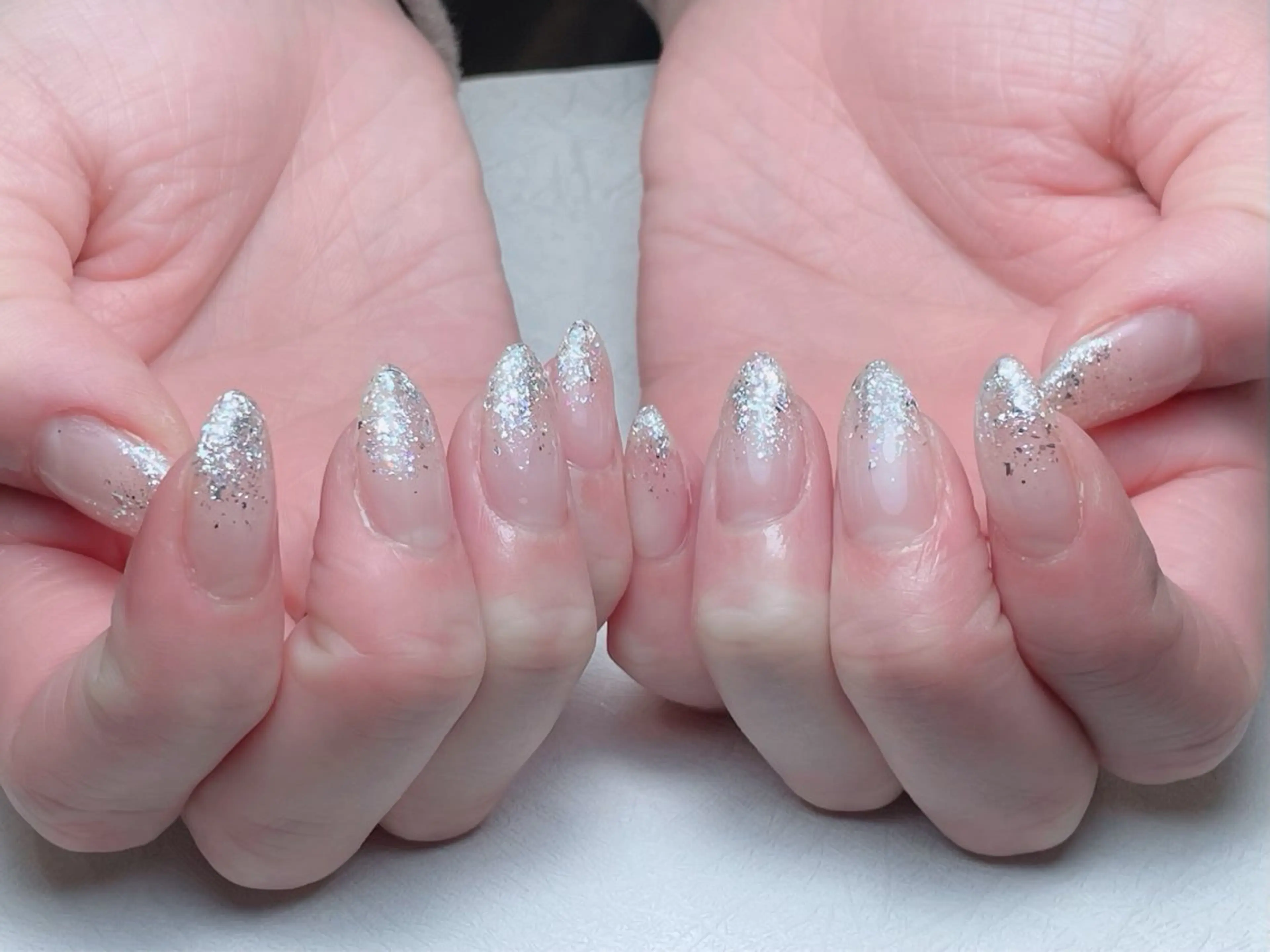 ネイル アートネイル オーロラネイル 長さ出し フレンチネイル ジェルネイル ハンドネイル 中野駅から2分 MEO NAILのネイルデザイン