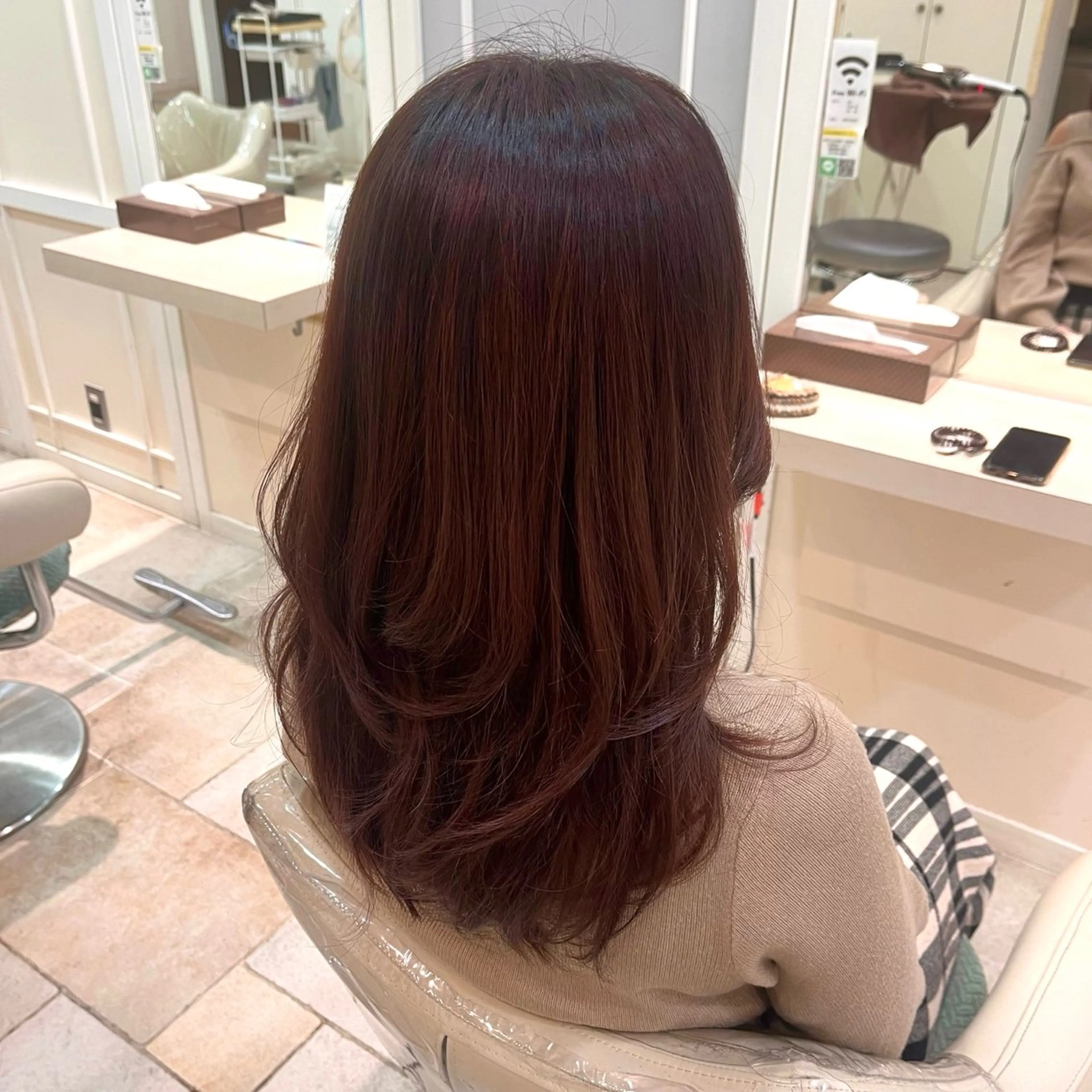 セミロング ピンクブラウン ハイトーン/ブリーチ 栄/Sayakaのヘアスタイル