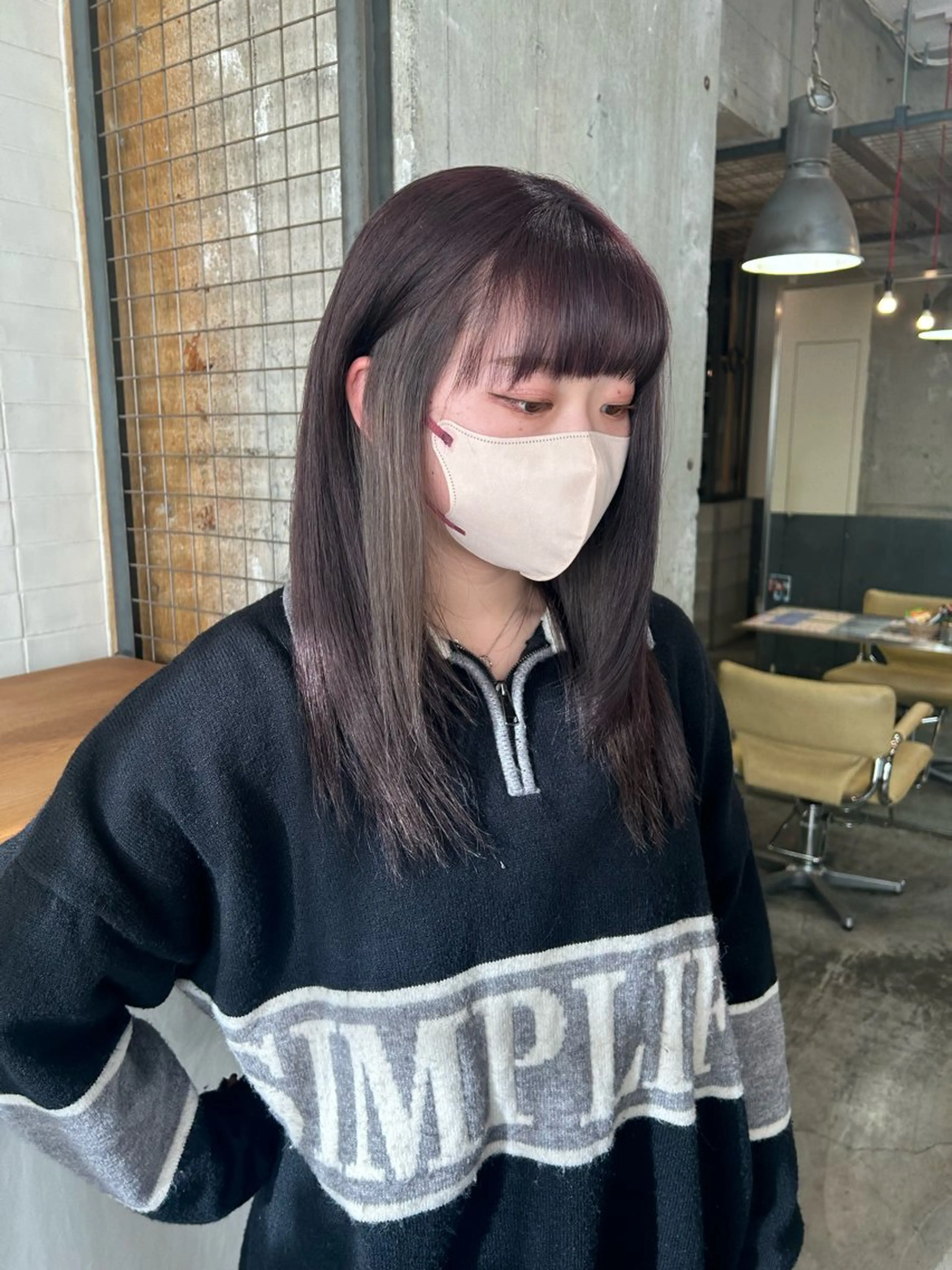 セミロング カラー ブリーチ ラベンダーカラー カット ヘアカラー ショートカット募集中 /NAGISAのヘアスタイル