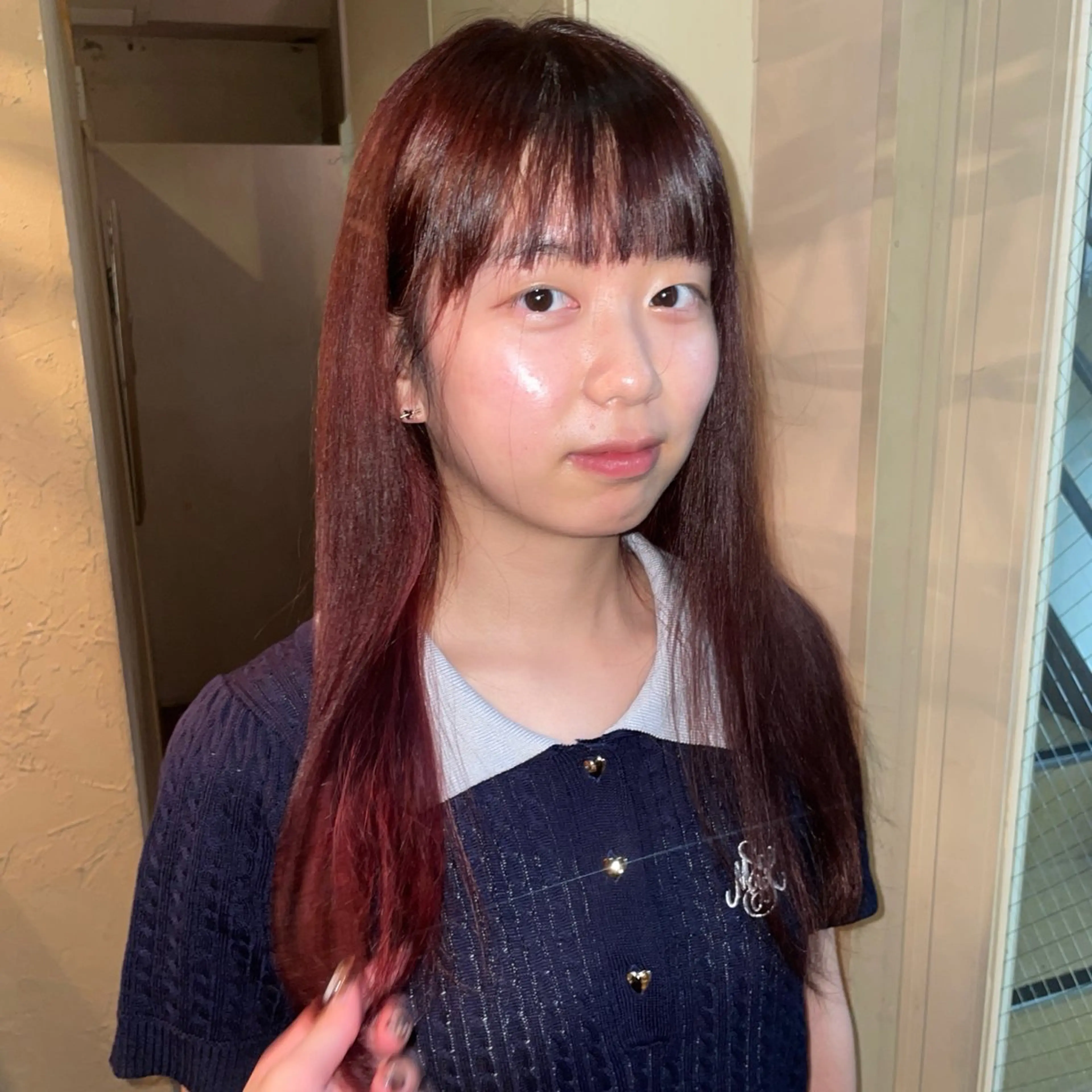 セミロング カラー ブリーチ ヘアカラー トリートメント スミレ／透明感 ／ハイトーン／高円寺のヘアスタイル