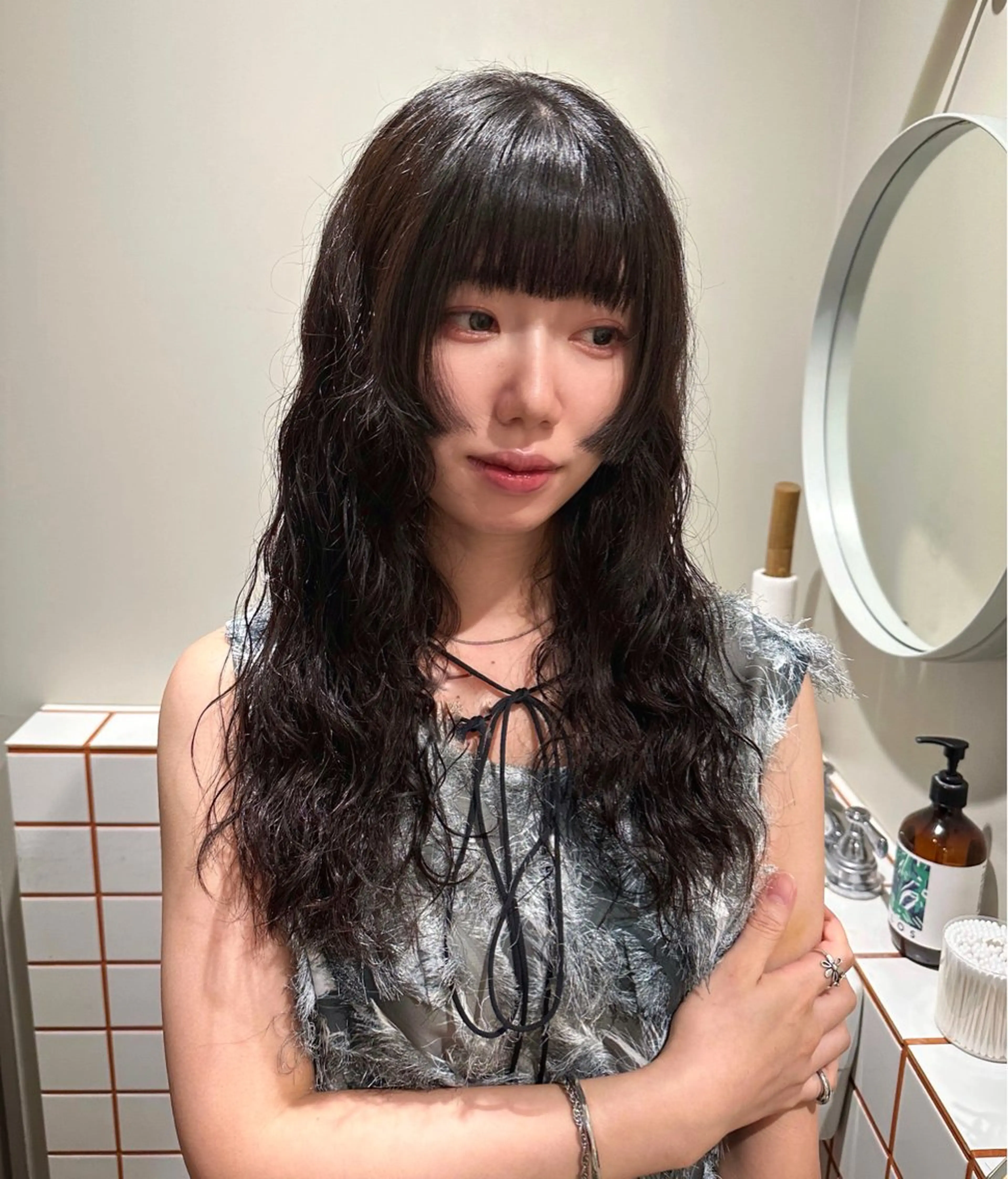 ロング パーマ カット パーマ hibiki/セット /透明感カラーのヘアスタイル