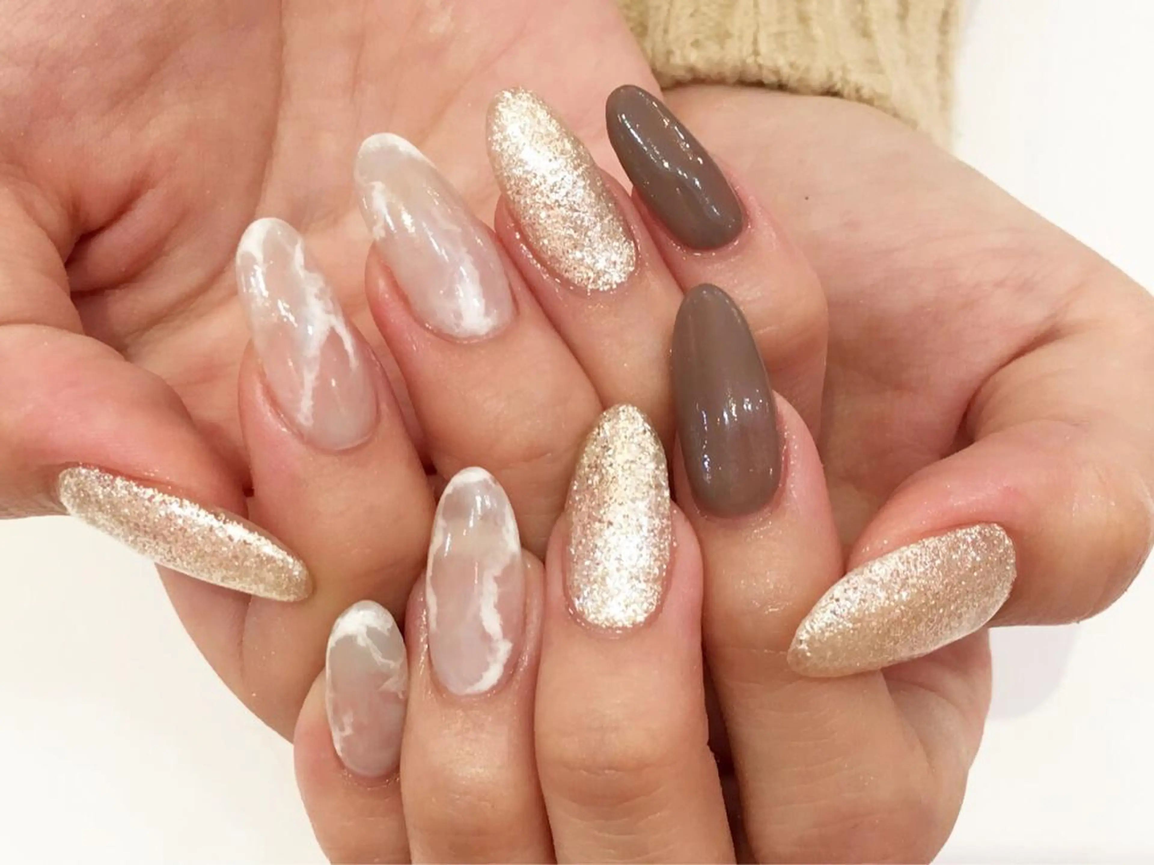 セミロング カラー メンズ キッズ ネイル クリスマス 成人式 冬ネイル クリスマス NAILSGOGO shibuyaのネイルデザイン