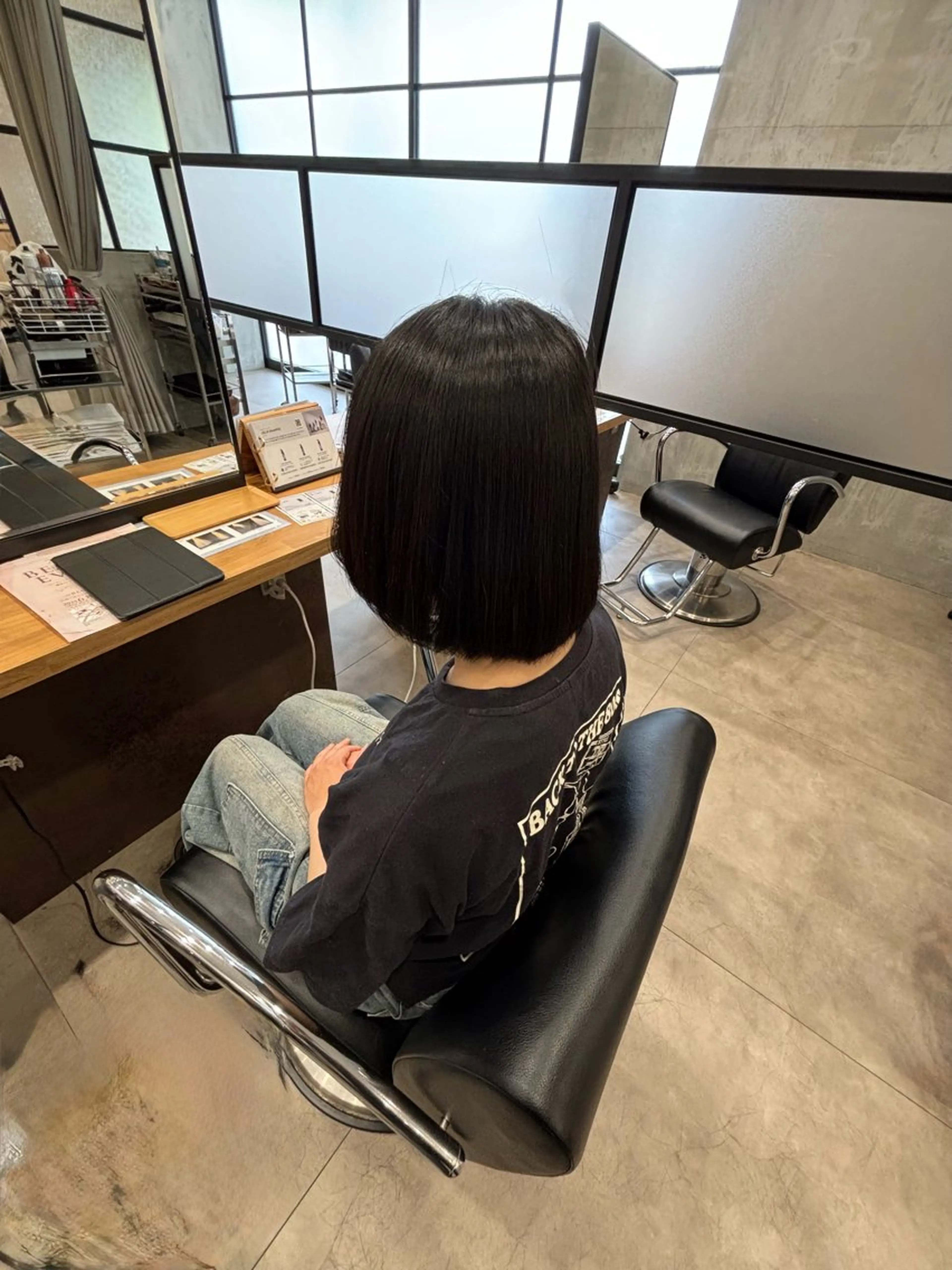 ミディアム カット 縮毛矯正 馬場 一輝のヘアスタイル