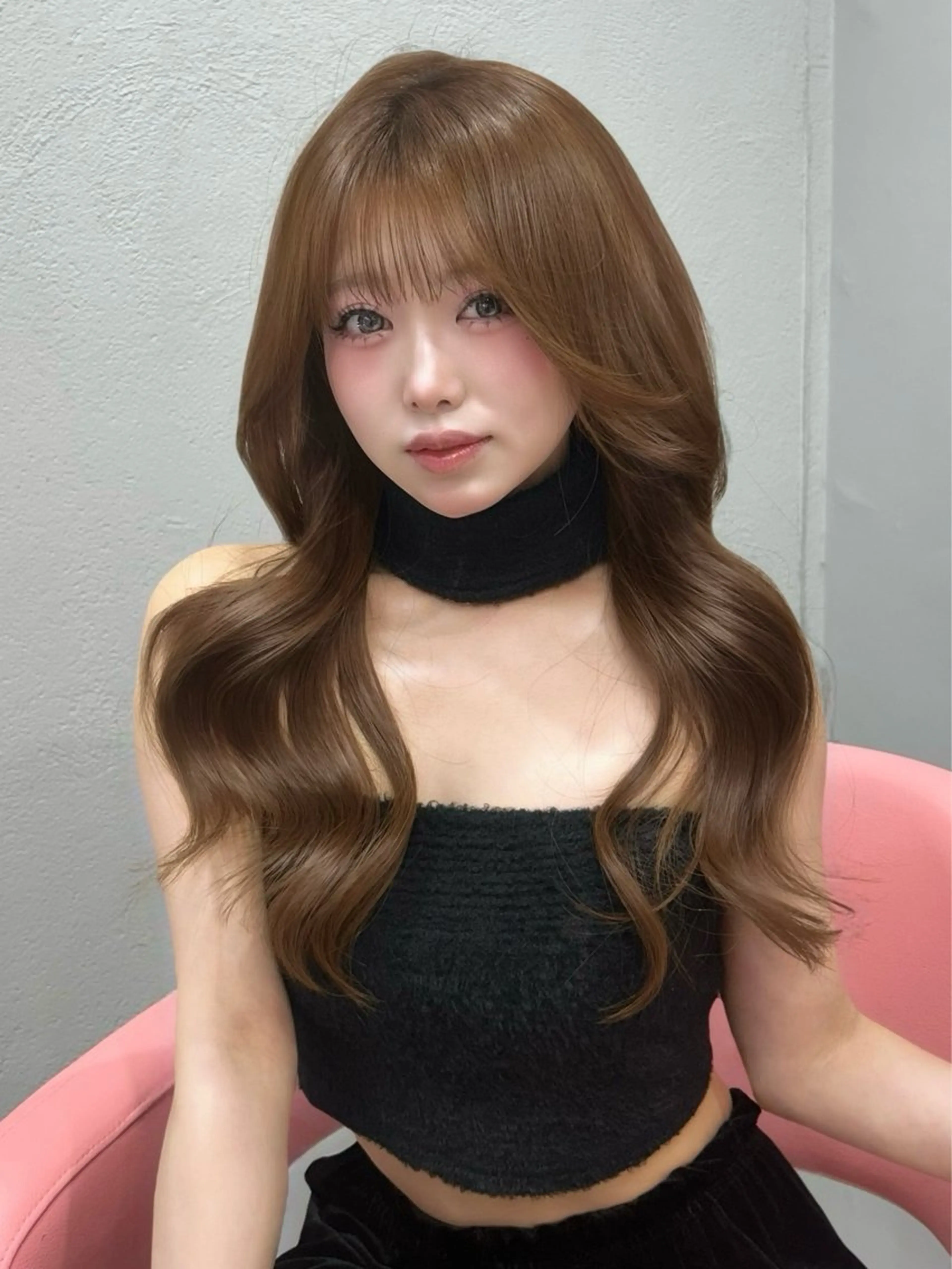 ロング 韓国風ヘア ヘアカラー 𝑺𝑨𝑨𝒀𝑨 色気網紅韓国Hairのヘアスタイル