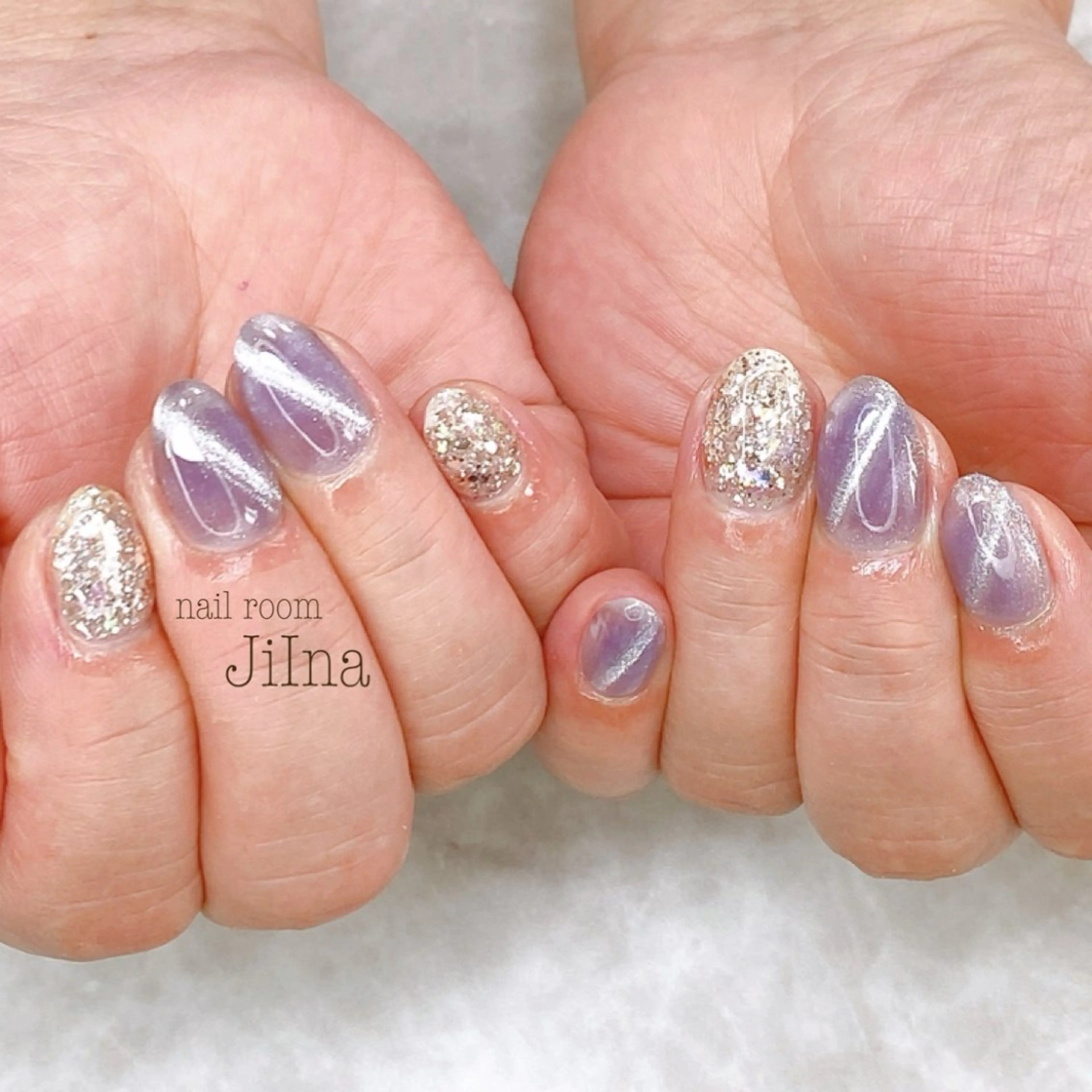 ネイル ラメ(グリッター) マグネットネイル JiIna nailのネイルデザイン