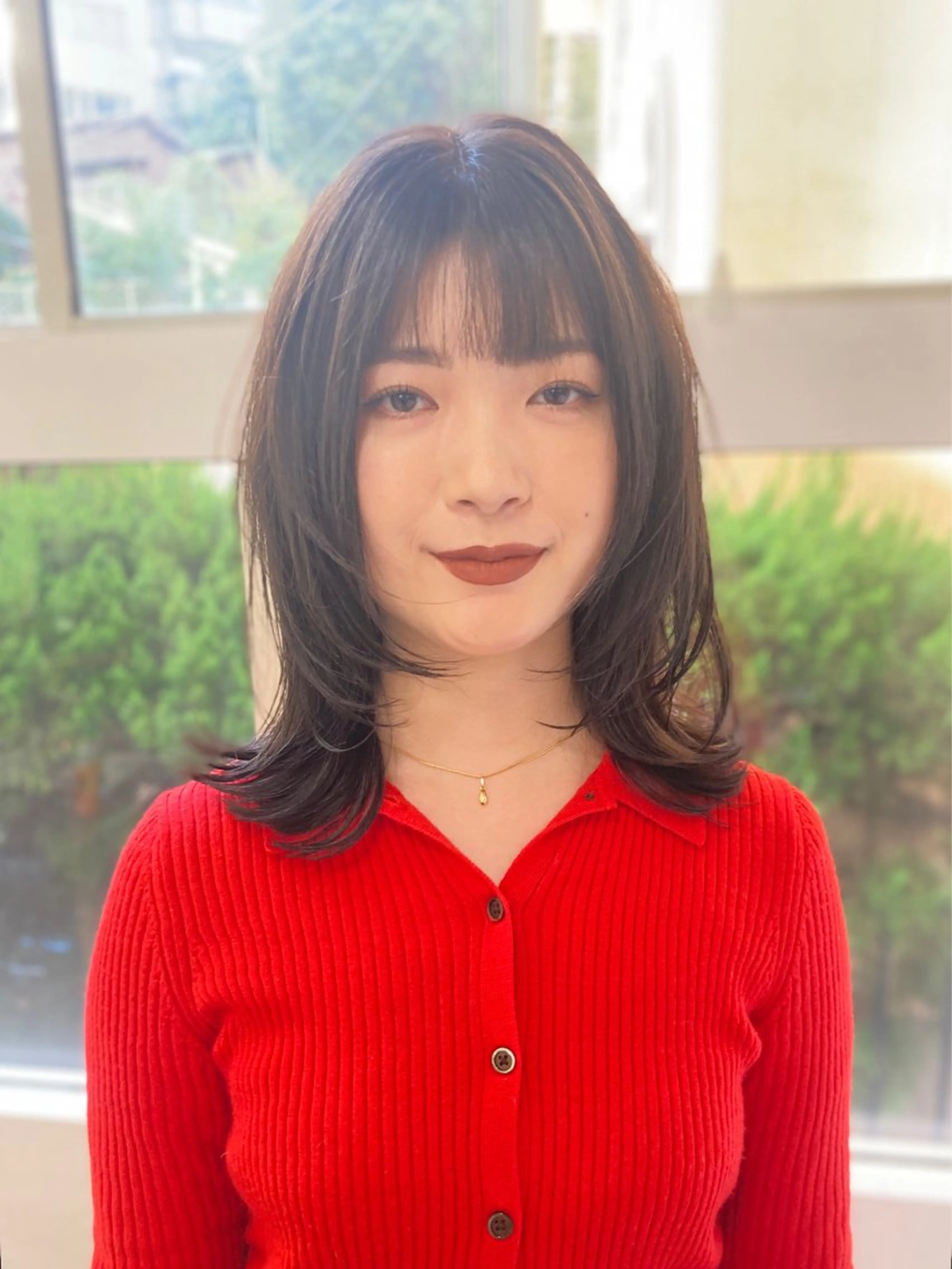 ミディアム ウルフレイヤー エクステ/kokiのヘアスタイル