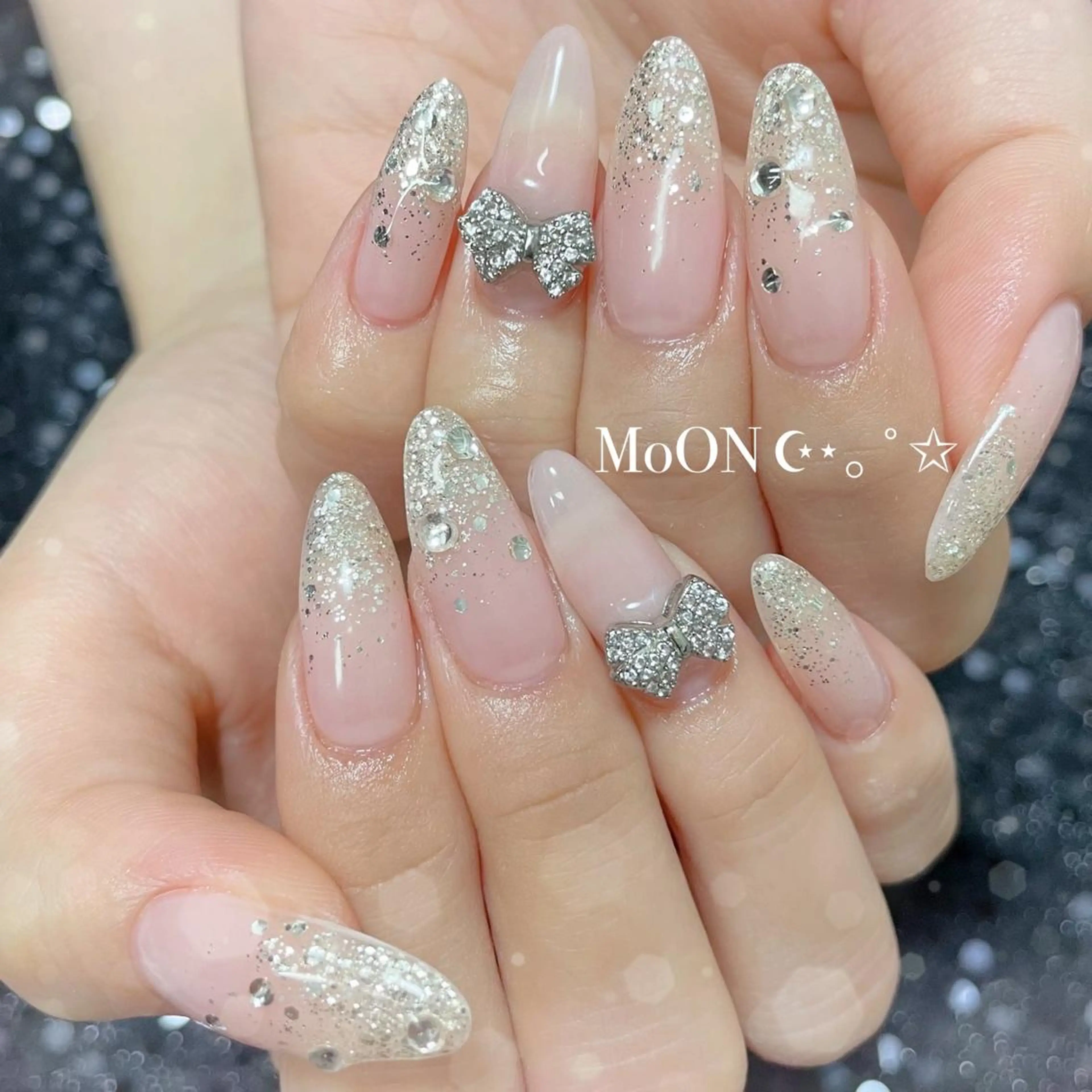 ネイル リボン ハンドネイル ハンドケア MoON...❤︎ MeGuのネイルデザイン