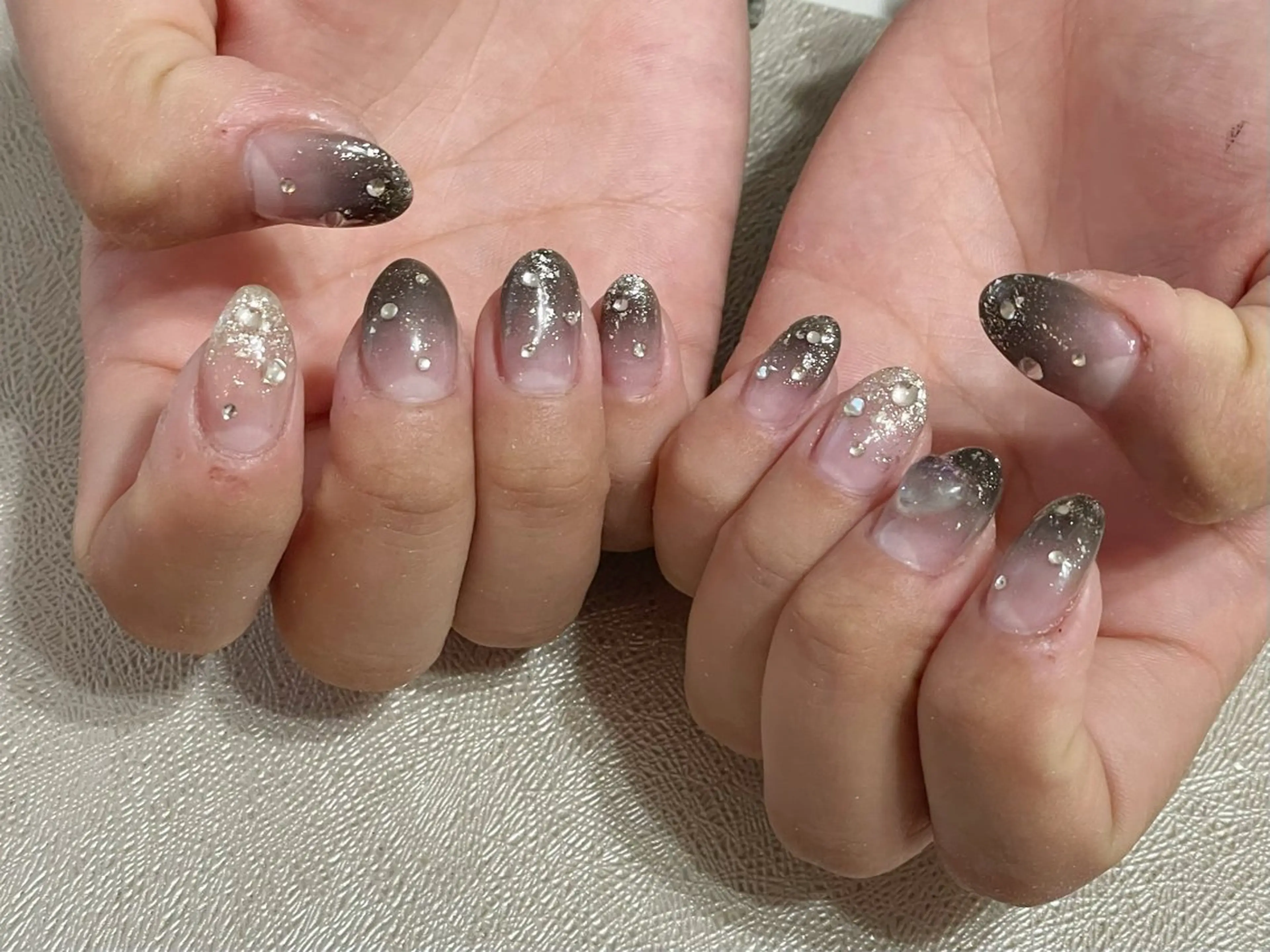 ネイル ジェルネイル ハート 韓国ネイル ラメ(グリッター) ラメグラデーション kikinail 溝の口のネイルデザイン