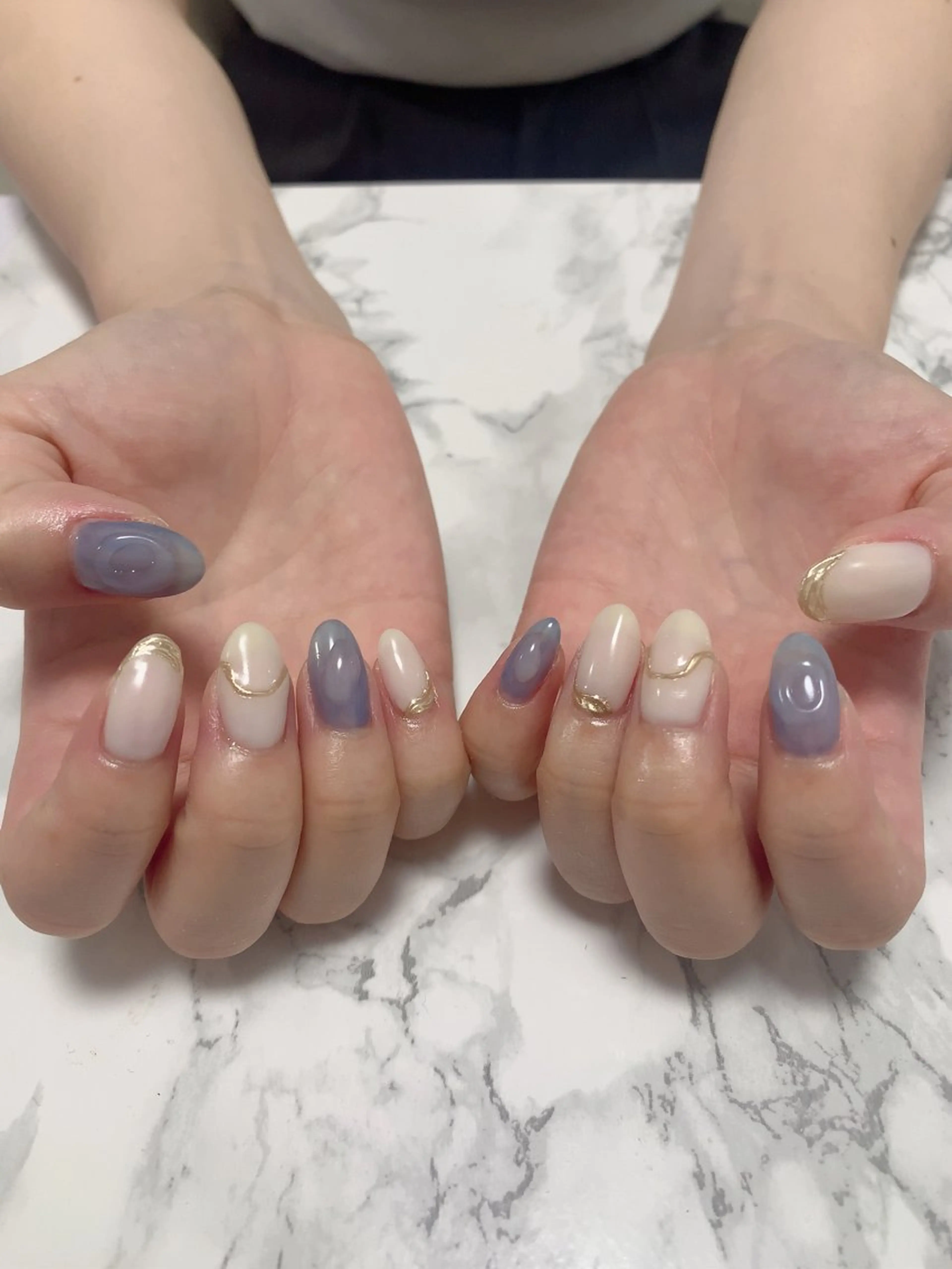 ネイル はな💎ネイル ワンホン、長さ出しのネイルデザイン