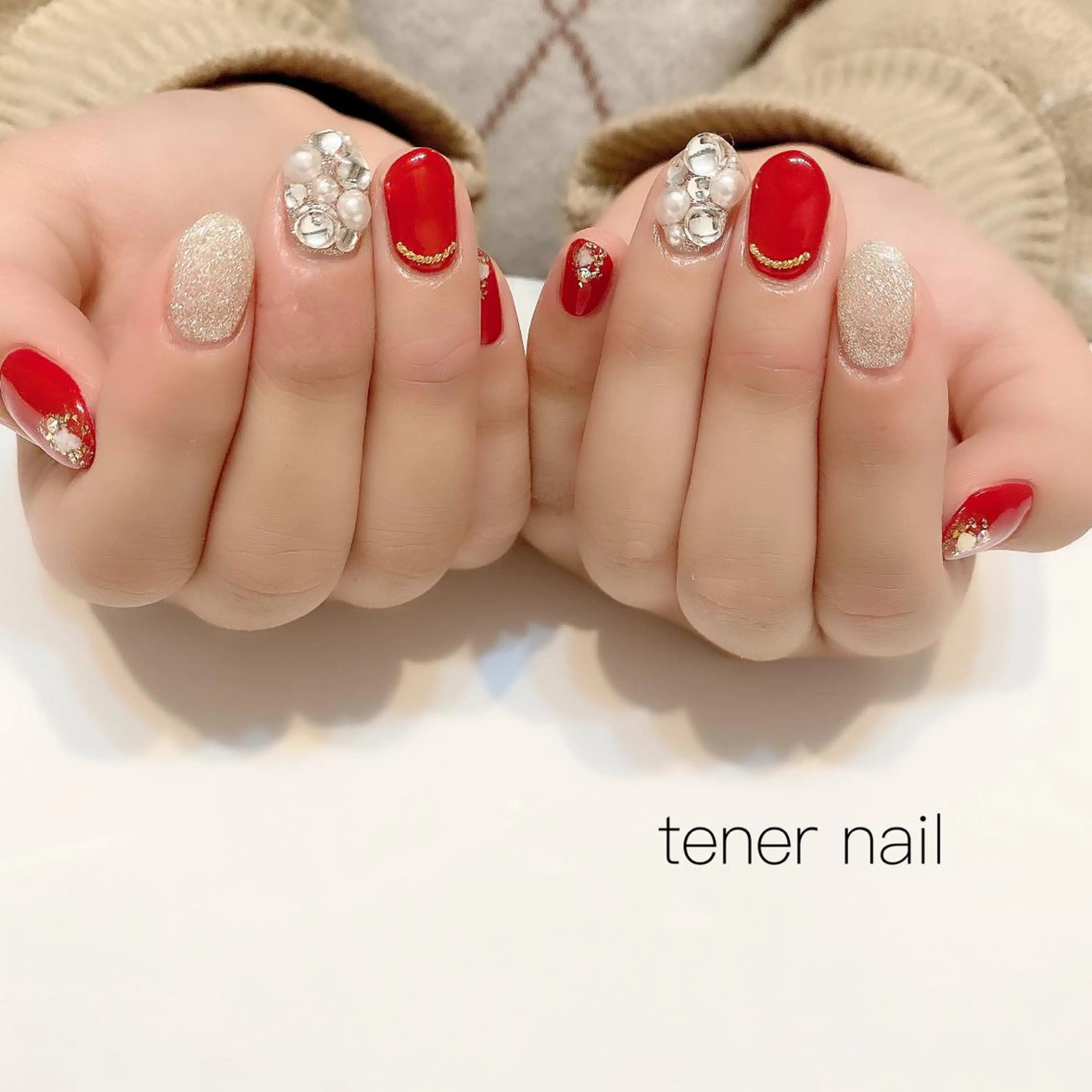 ネイル 赤色 tener  nail  テネルネイル所属・テネルネイル tener nailのネイルデザイン