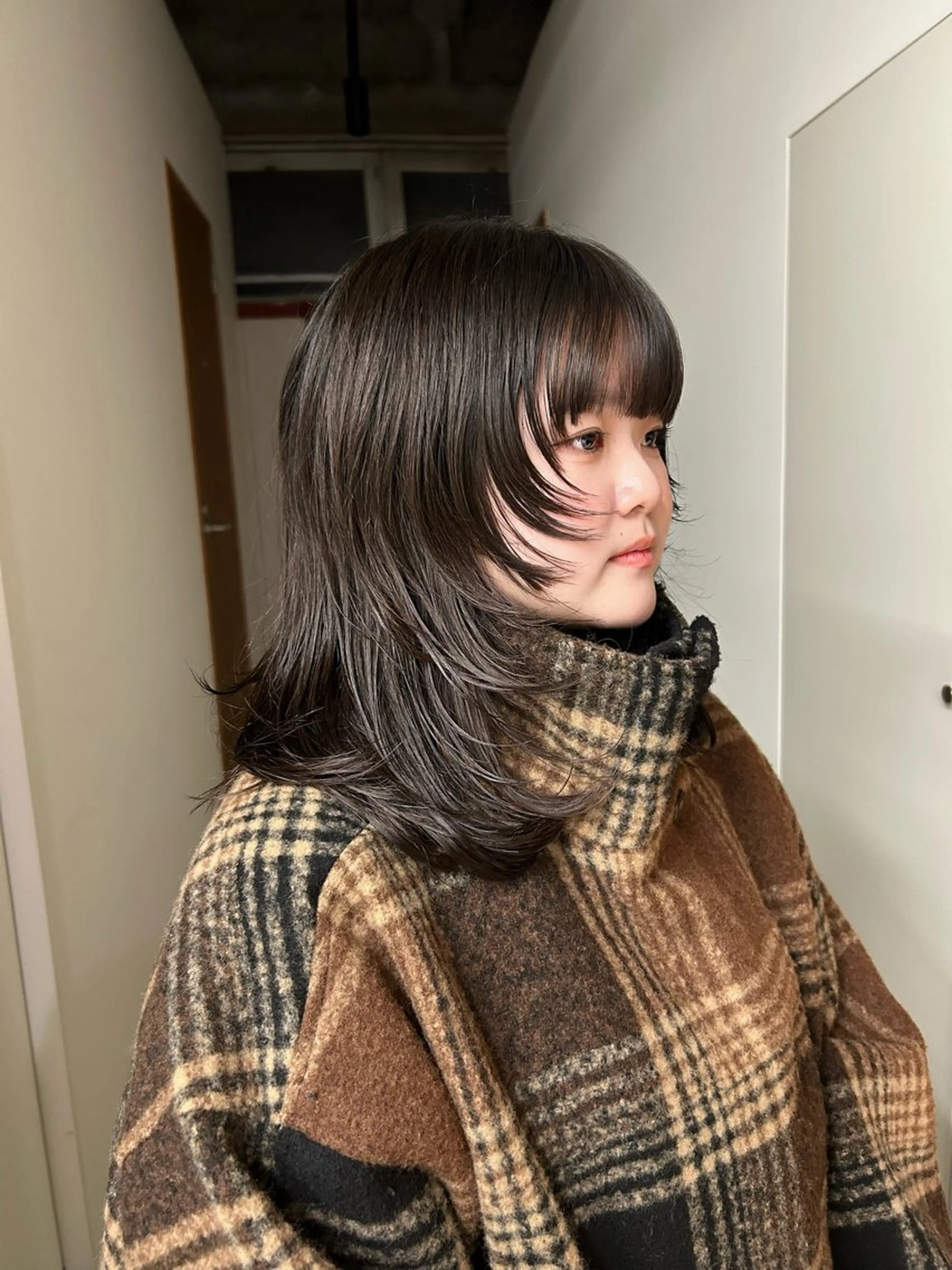 ミディアム 顔周りカット レイヤーカット 藤原 直希のヘアスタイル