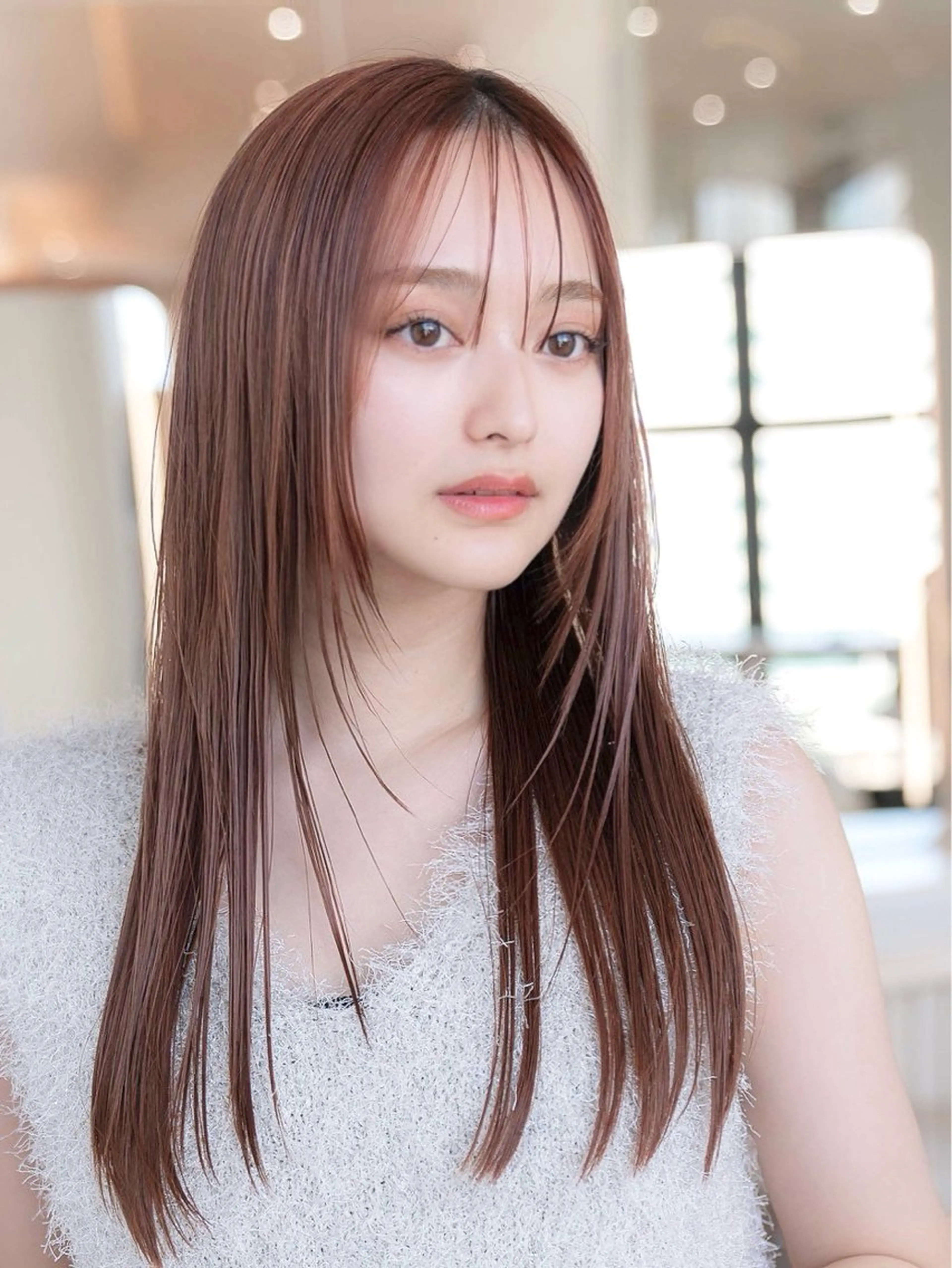 ロング カラー ベージュカラー ヘーゼル レイヤーカット カット ヘアカラー トリートメント レイヤー/ハッシュ 渋谷/サッタのヘアスタイル