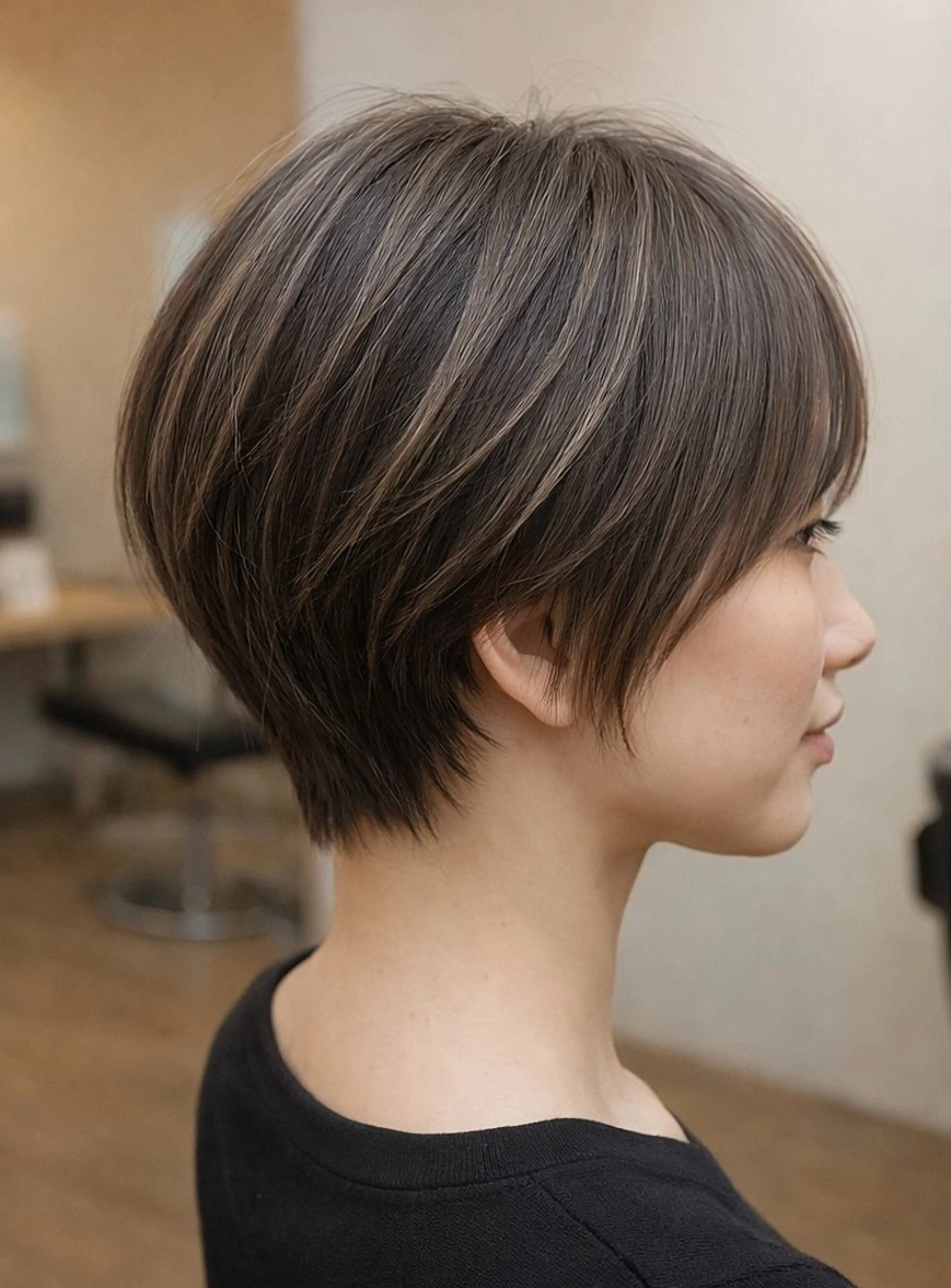 ショート ワンレンボブ ショートボブ ボブ 顔まわりレイヤー 顔周りカット カット ヘアカラー トリートメント 🥀髪質改善カラー/ 縮毛矯正🥀ユイキのヘアスタイル