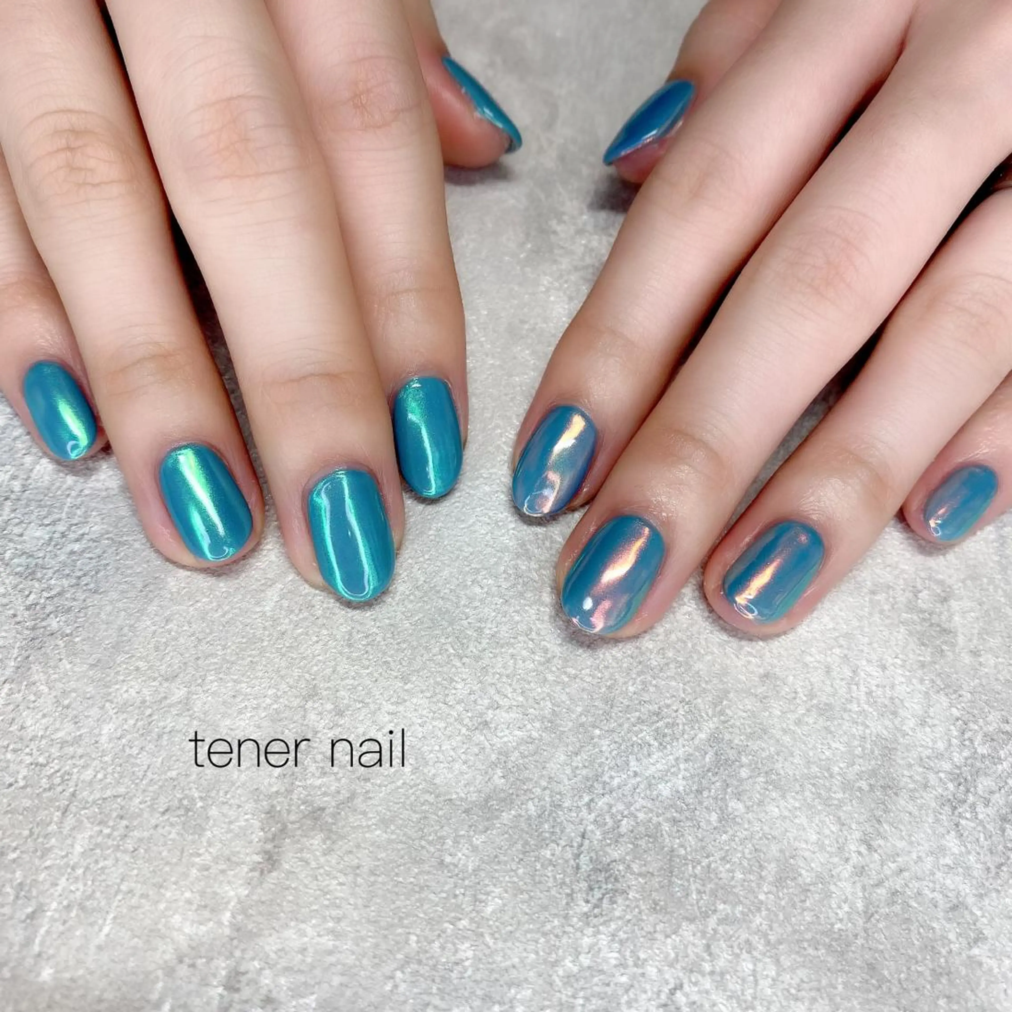 ネイル オーロラネイル ブルー tener  nail  テネルネイル所属・テネルネイル tener nailのネイルデザイン