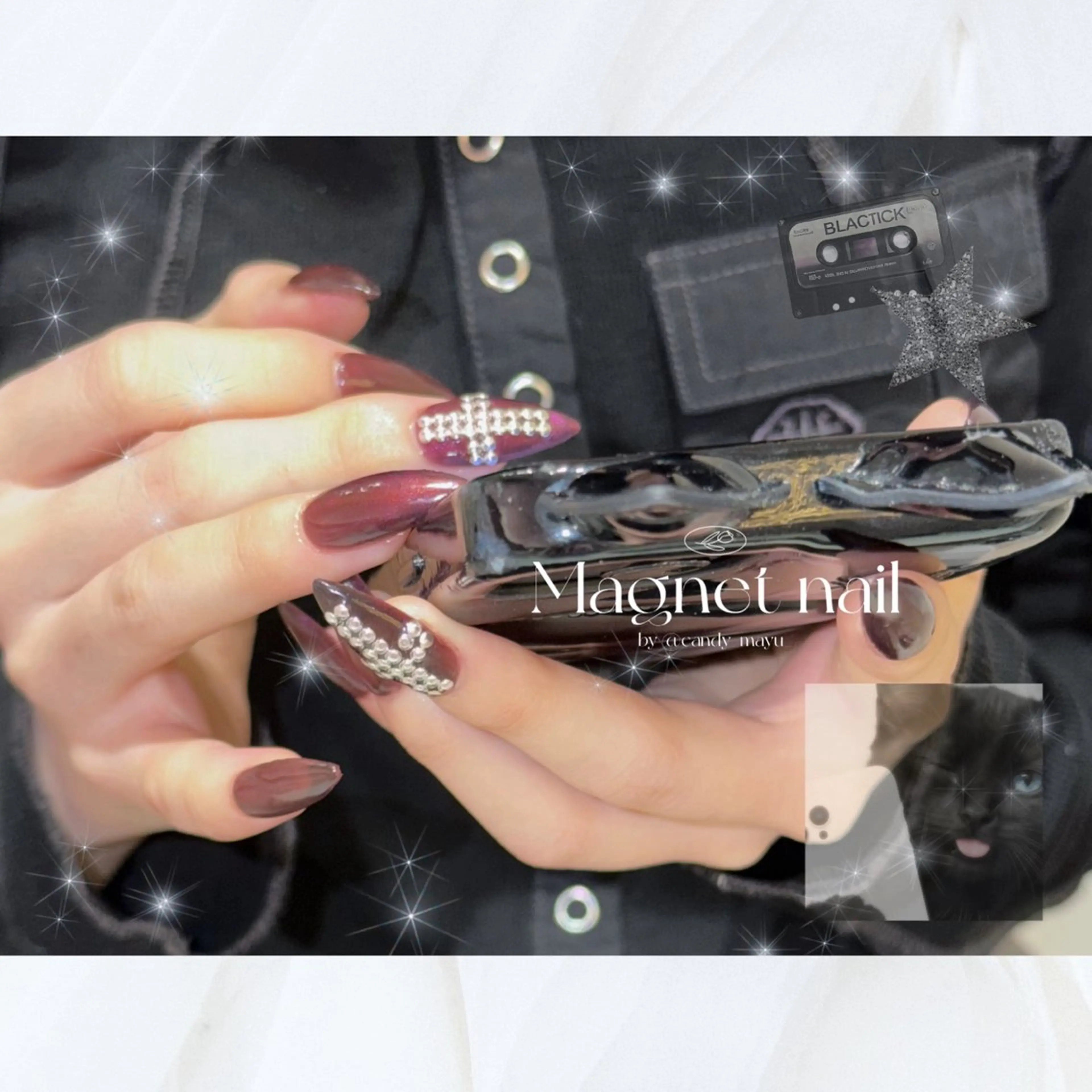 ネイル 長さ出し フラッシュネイル 韓国ネイル マグネットネイル ワンカラーネイル ハンドネイル mayu 😽のネイルデザイン