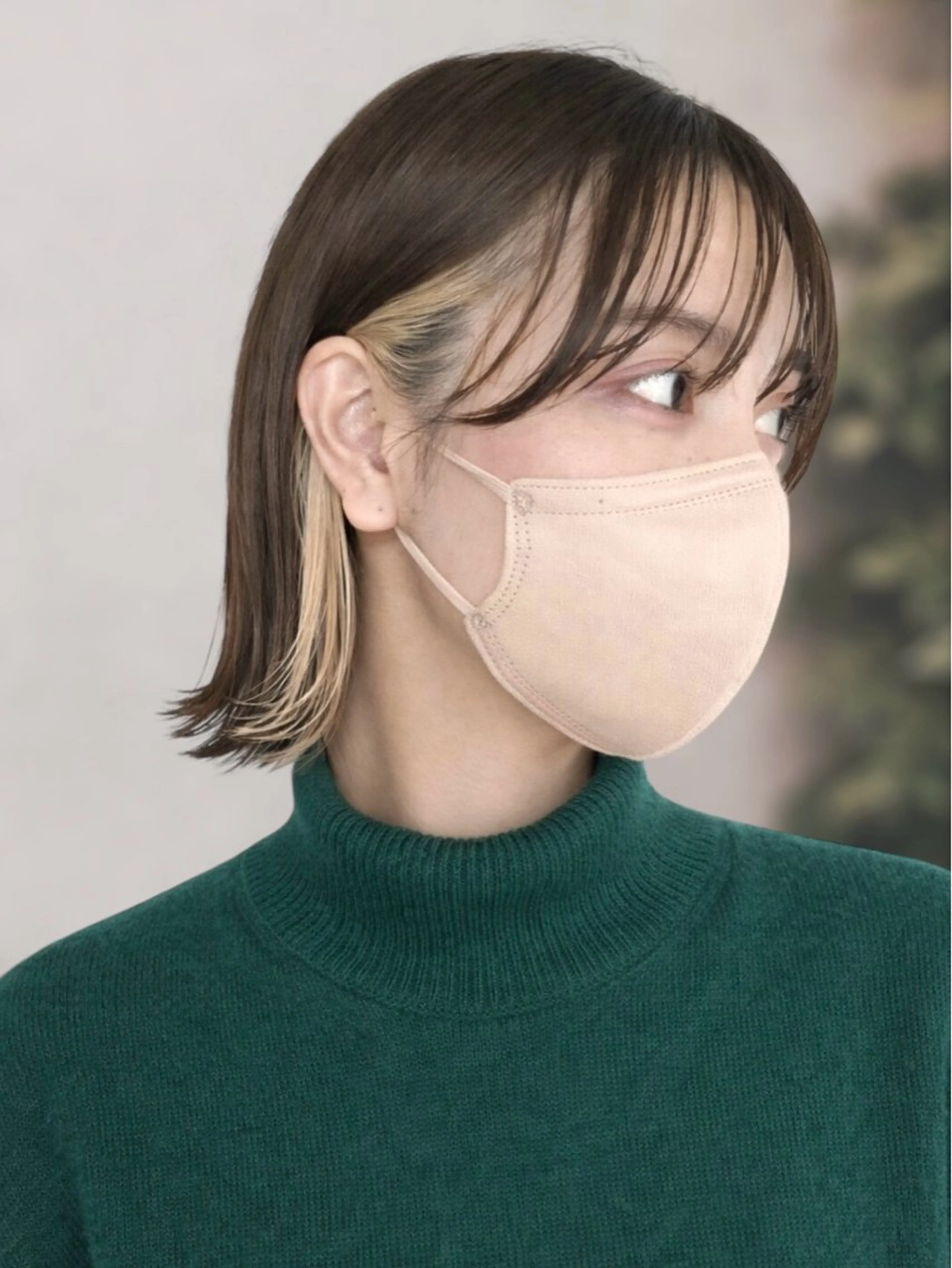 🎨 ポイントカラー(前髪インナー/イヤリング/フェイスフレーミング)※同日施術の写真