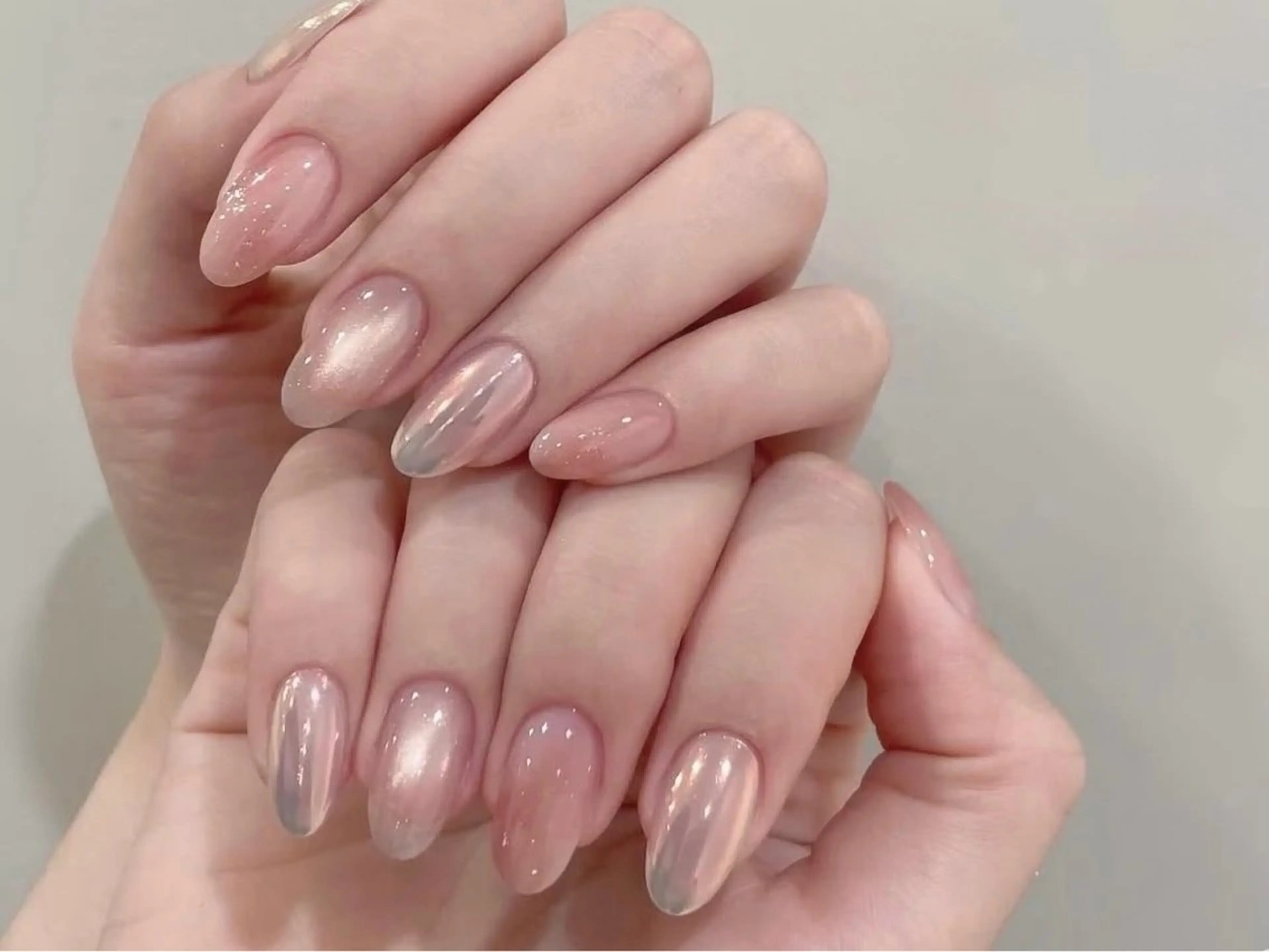ネイル ジェルネイル マグネットネイル ワンカラーネイル ピンク ピンクベージュ ハンドネイル ハンドケア DarkHoney 池袋店のネイルデザイン