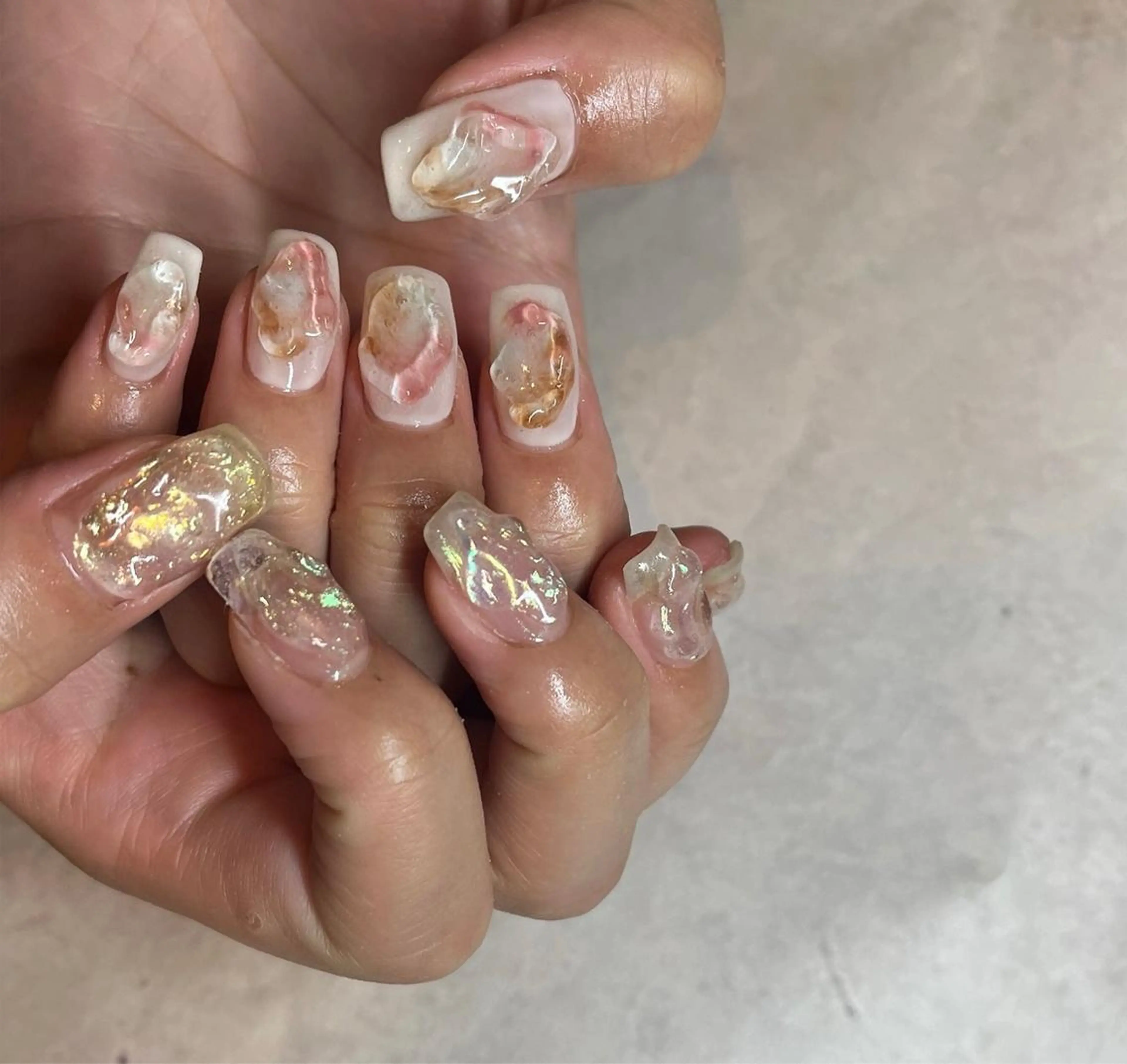 ネイル 持ち込み ぷっくりネイル フリーランス¨̮⃝ ネイリストOKADAのネイルデザイン