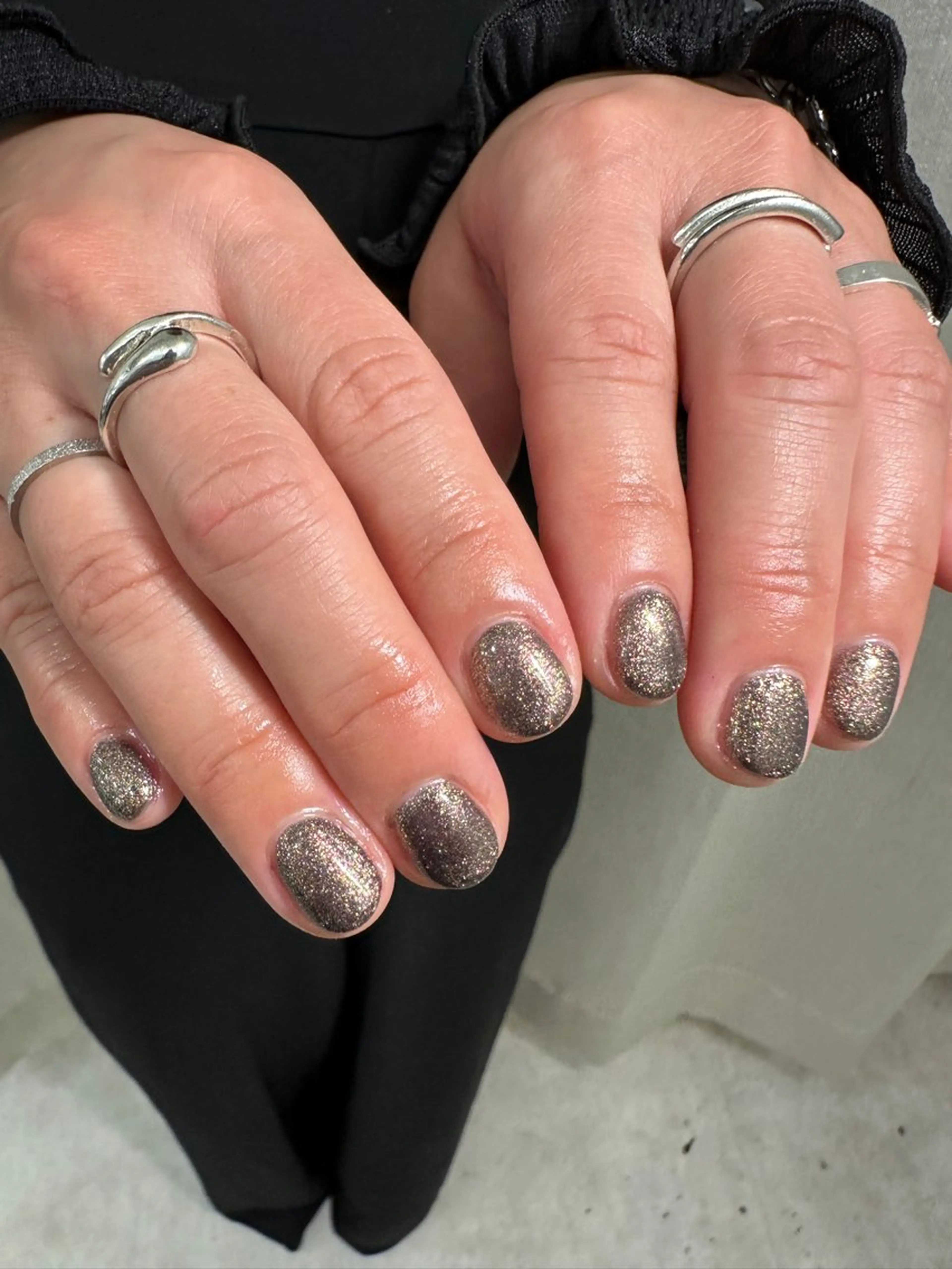 ネイル ラメ(グリッター) ワンカラーネイル ルミエナ銀座 MUKAEDAのネイルデザイン