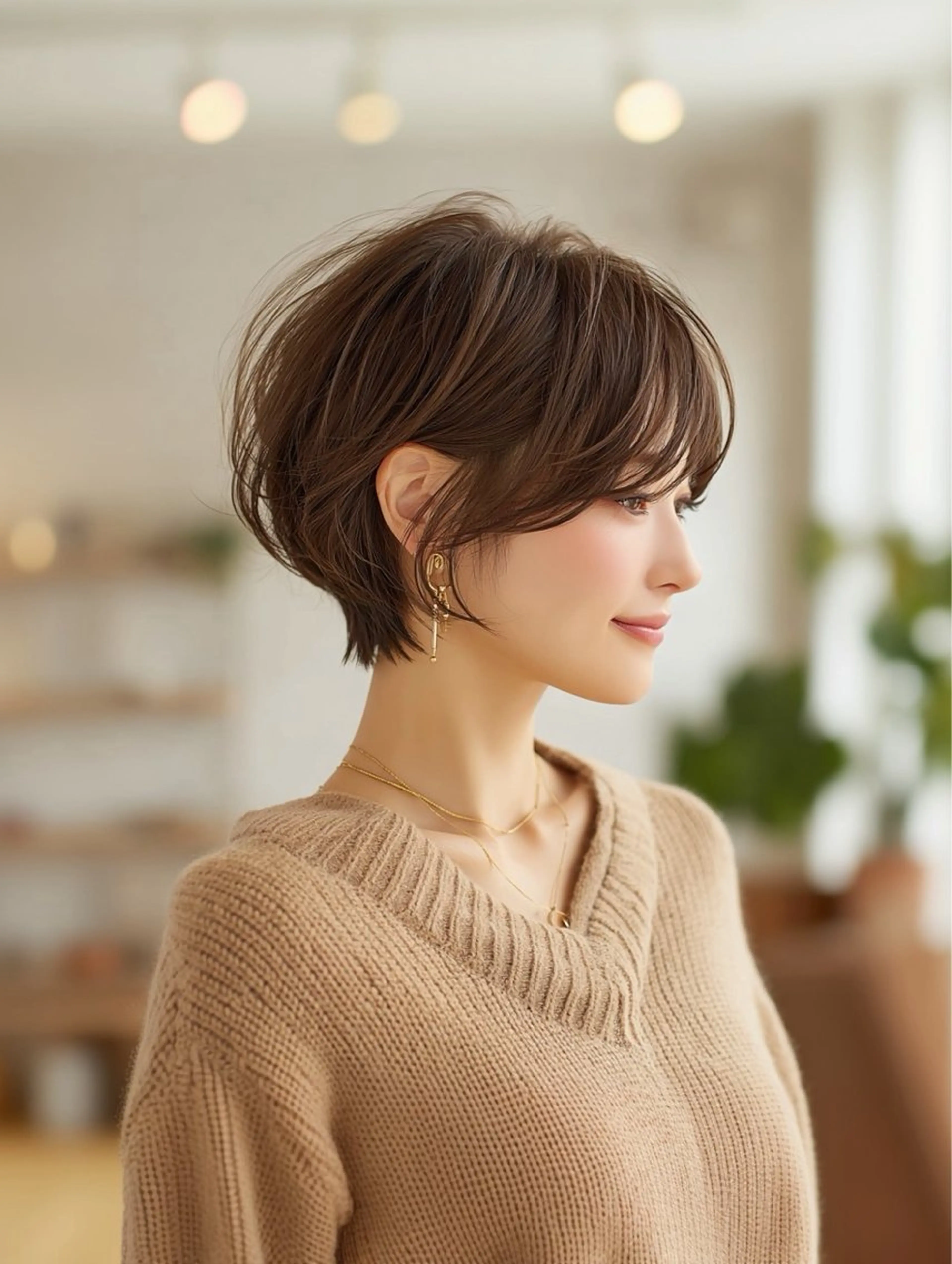 ショート ショートボブ 丸みショート ボブ 顔周りカット レイヤーカット カット ヘアカラー トリートメント ハピネスフィール宇治店所属・🌿京都丸みショート /小倉徒歩4分/多田のヘアスタイル