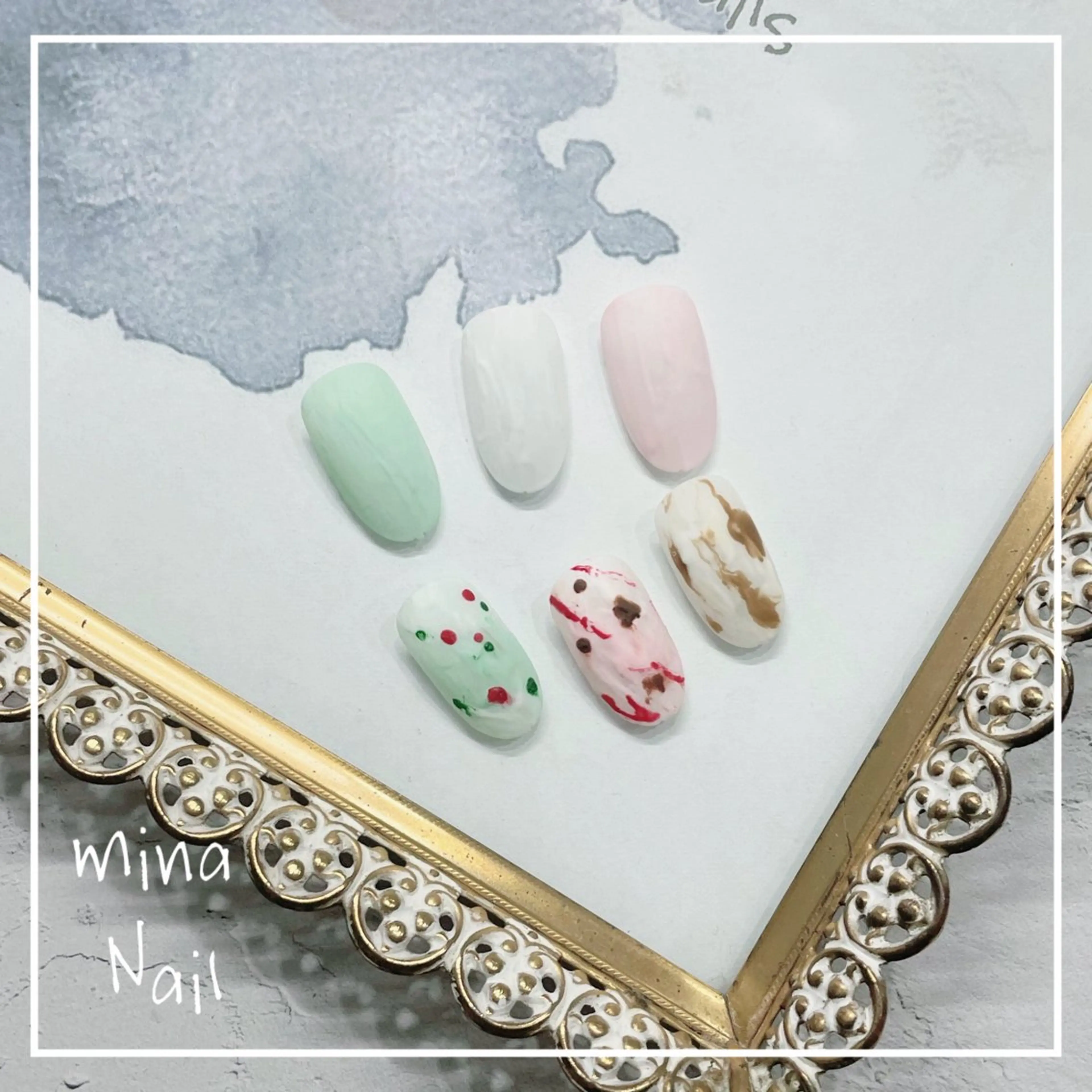 ネイル アートネイル ジェルネイル 氷ネイル・うるうるネイル mina Nailのネイルデザイン