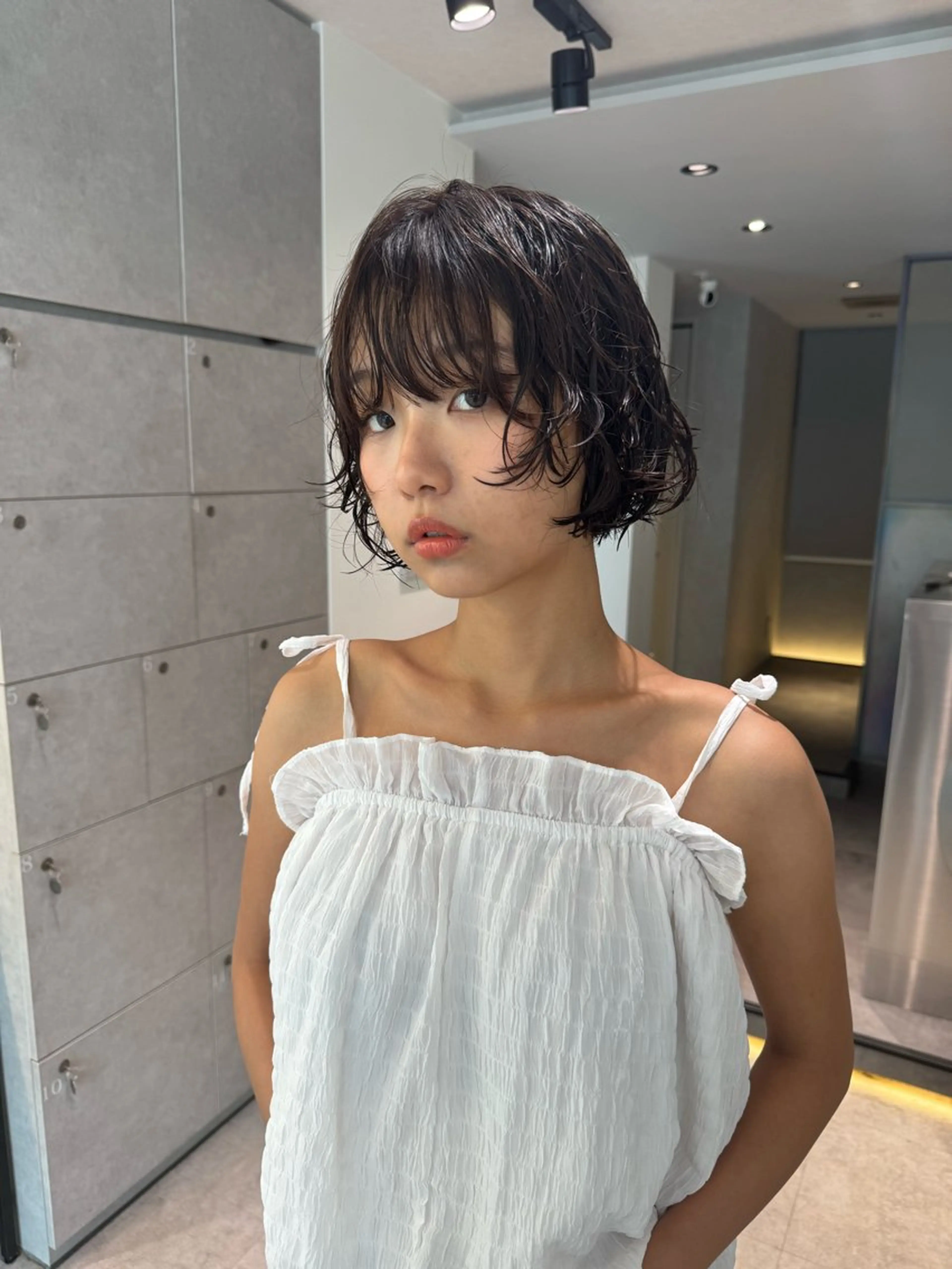 ショート パーマ ボブ ニュアンスパーマ カット パーマ Qin shaire salon 原宿所属・🌿パーマ/ボブ/ レイヤー/Mikiのヘアスタイル