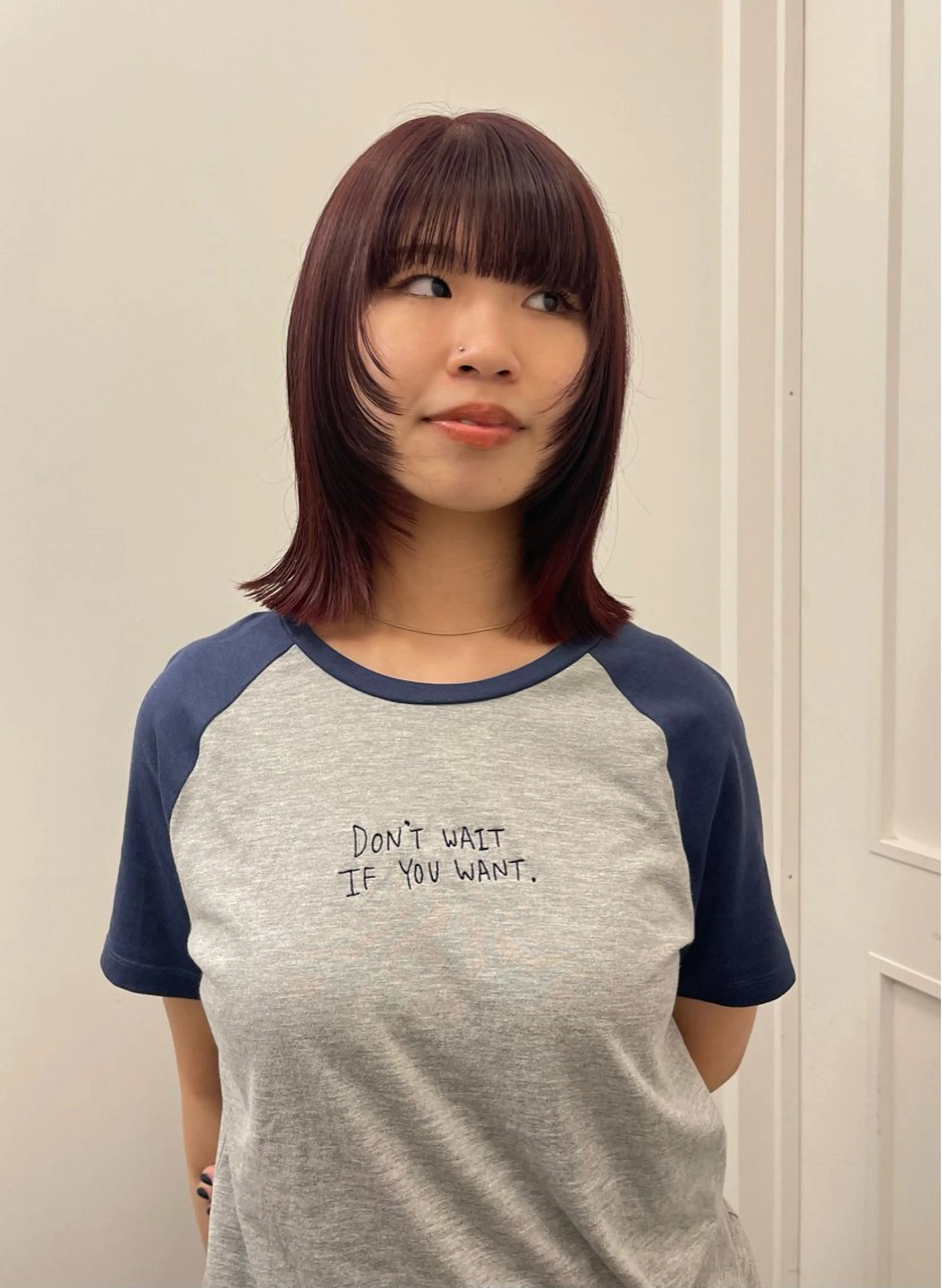 ミディアム カラー yew所属・riko/yew /顔まわりカットのヘアスタイル