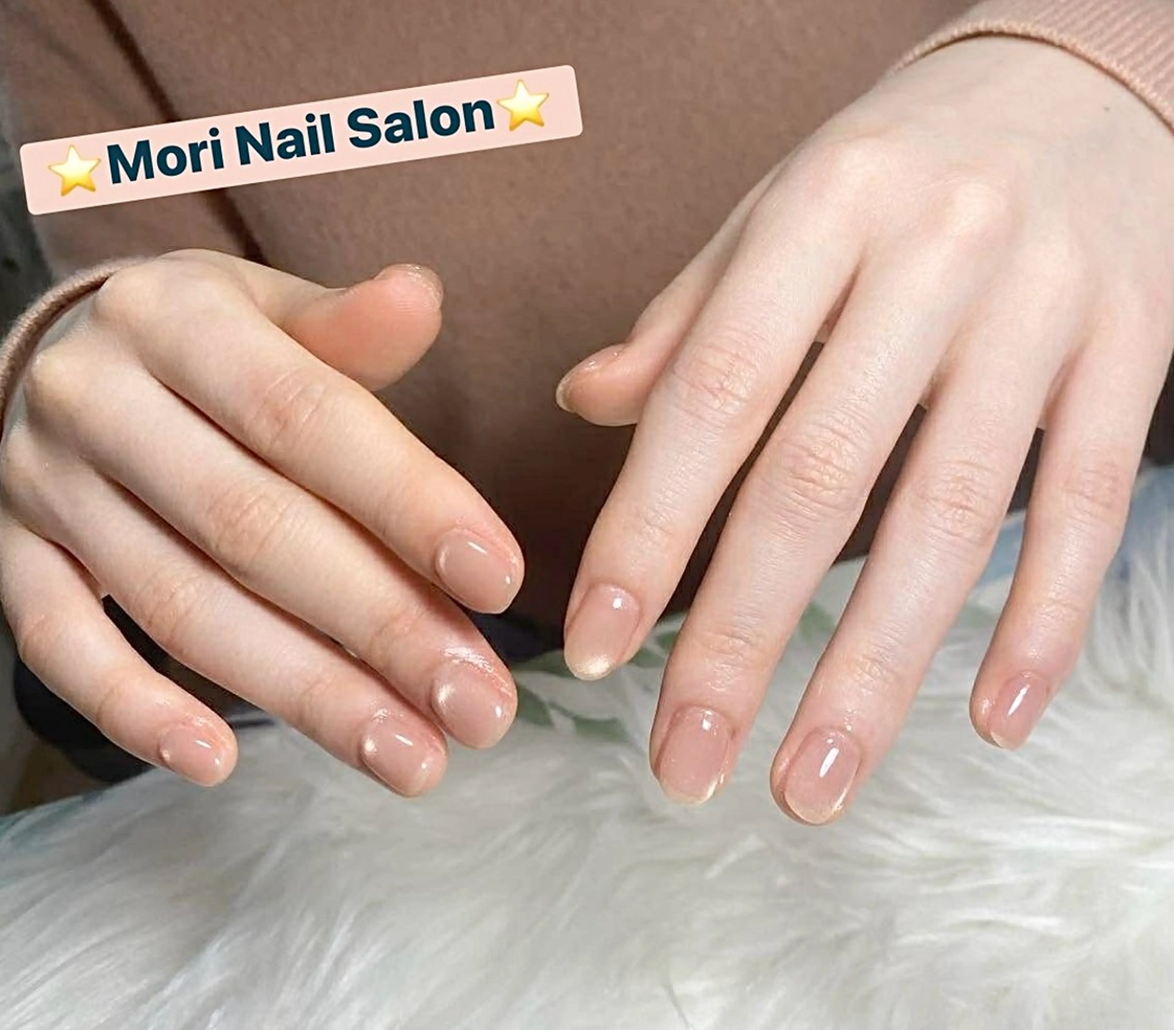 ネイル マグネットネイル ピンク シンプルネイル MORI ネイル SALONのネイルデザイン