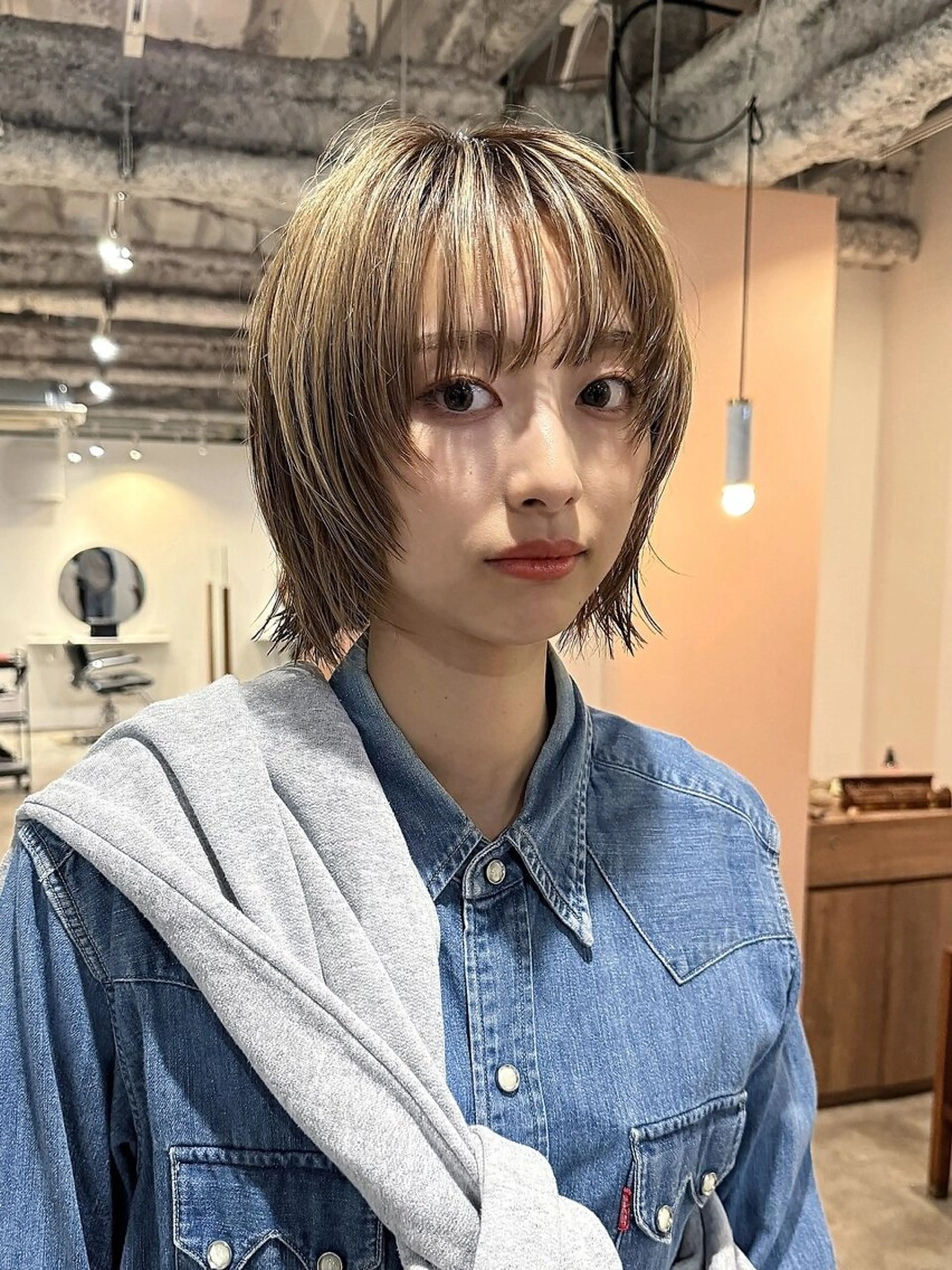 ショート ショートボブ ボブ ハイライト 髪質改善 韓国風ヘア カット ヘアカラー CEINE OURのヘアスタイル