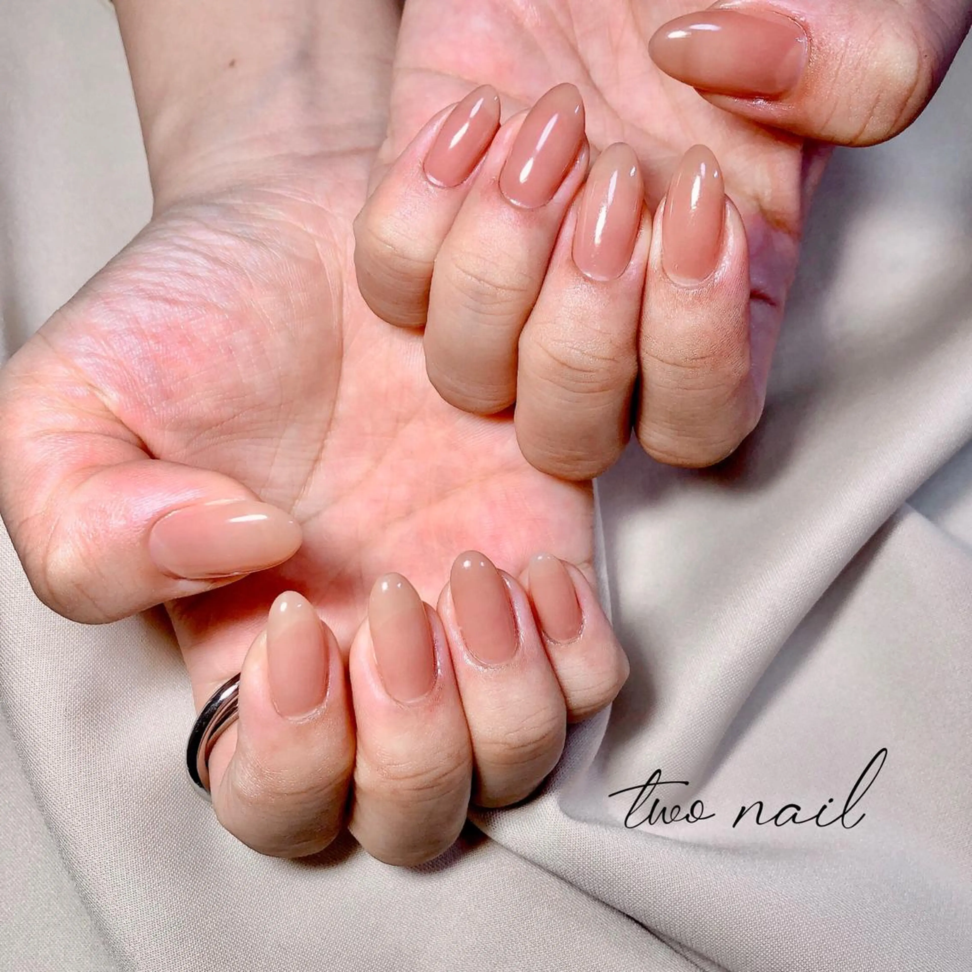 ネイル アートネイル ブラウン フットネイル ハート ニュアンスネイル ハンドネイル two nailのネイルデザイン