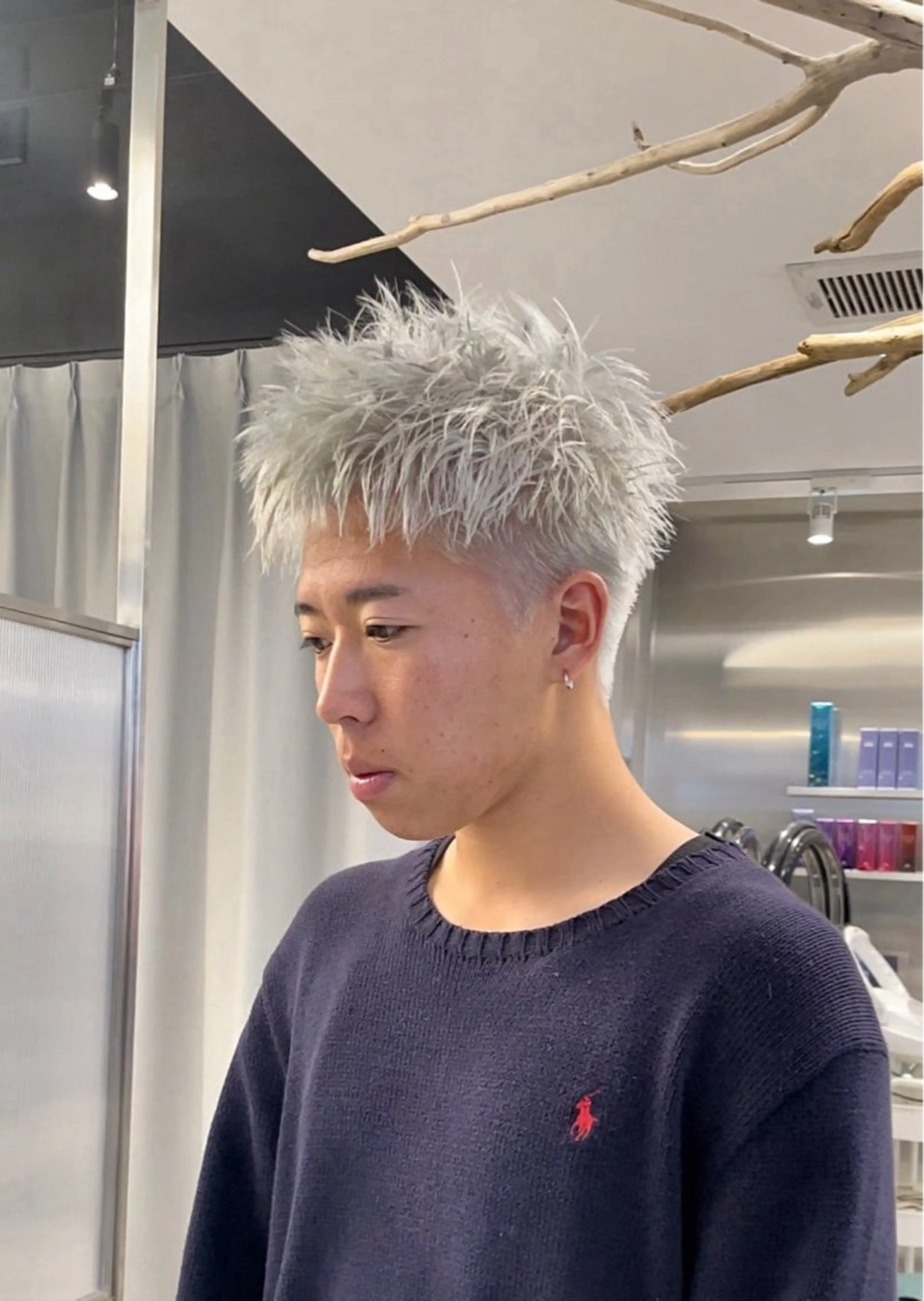 ショート カラー メンズ カット パーマ ハイトーン/パーマ/ メンズ / 櫻本🌐のヘアスタイル