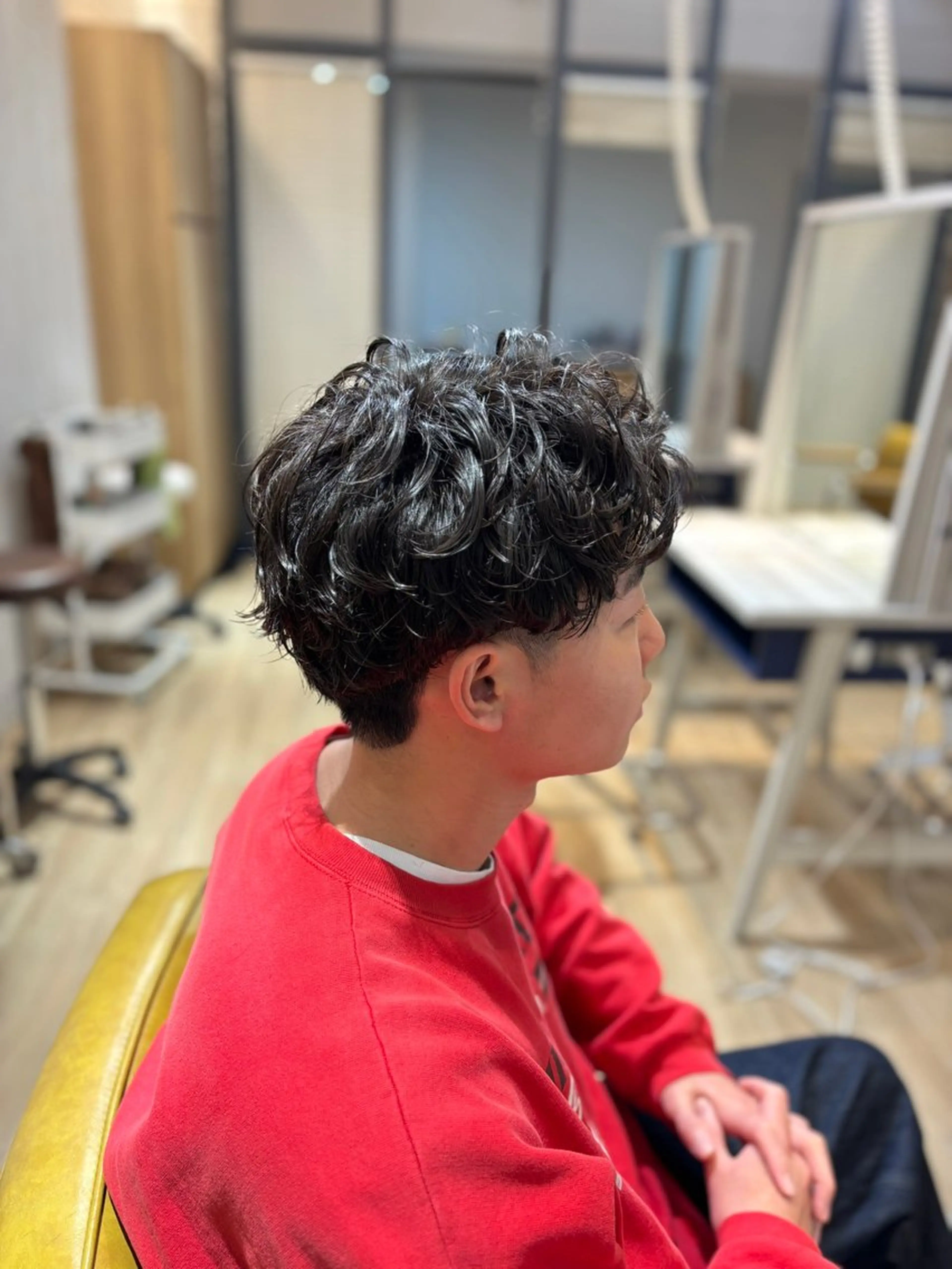 パーマ メンズ カット パーマ メンズカット/センタ ーパート /マミヤのヘアスタイル