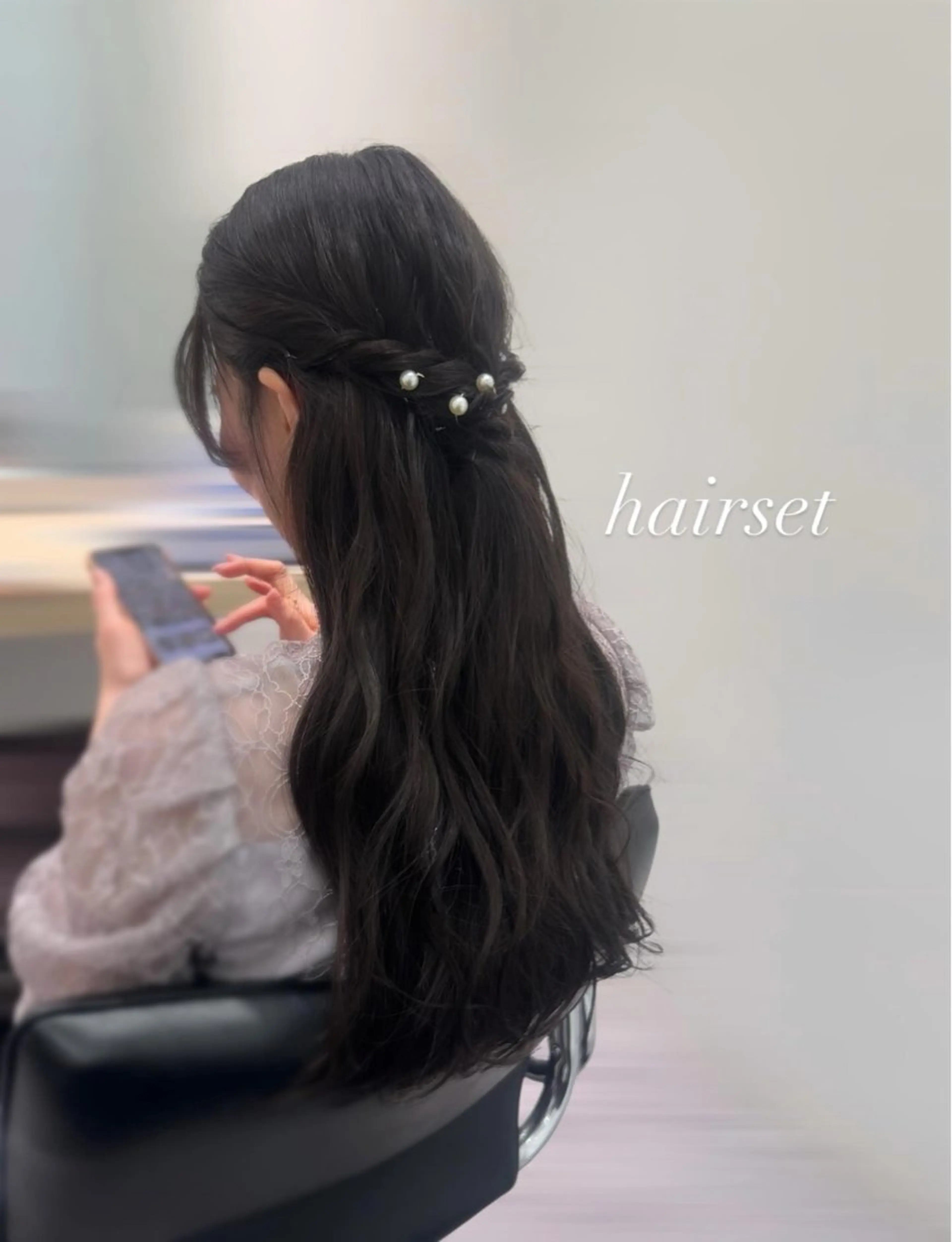 ロング ヘアアレンジ ハーフアップ ロング ヘアセット Eleanor 自由が丘ANNEX所属・個室サロン🌼万希 ヘアケア/ヘッドスパのヘアスタイル