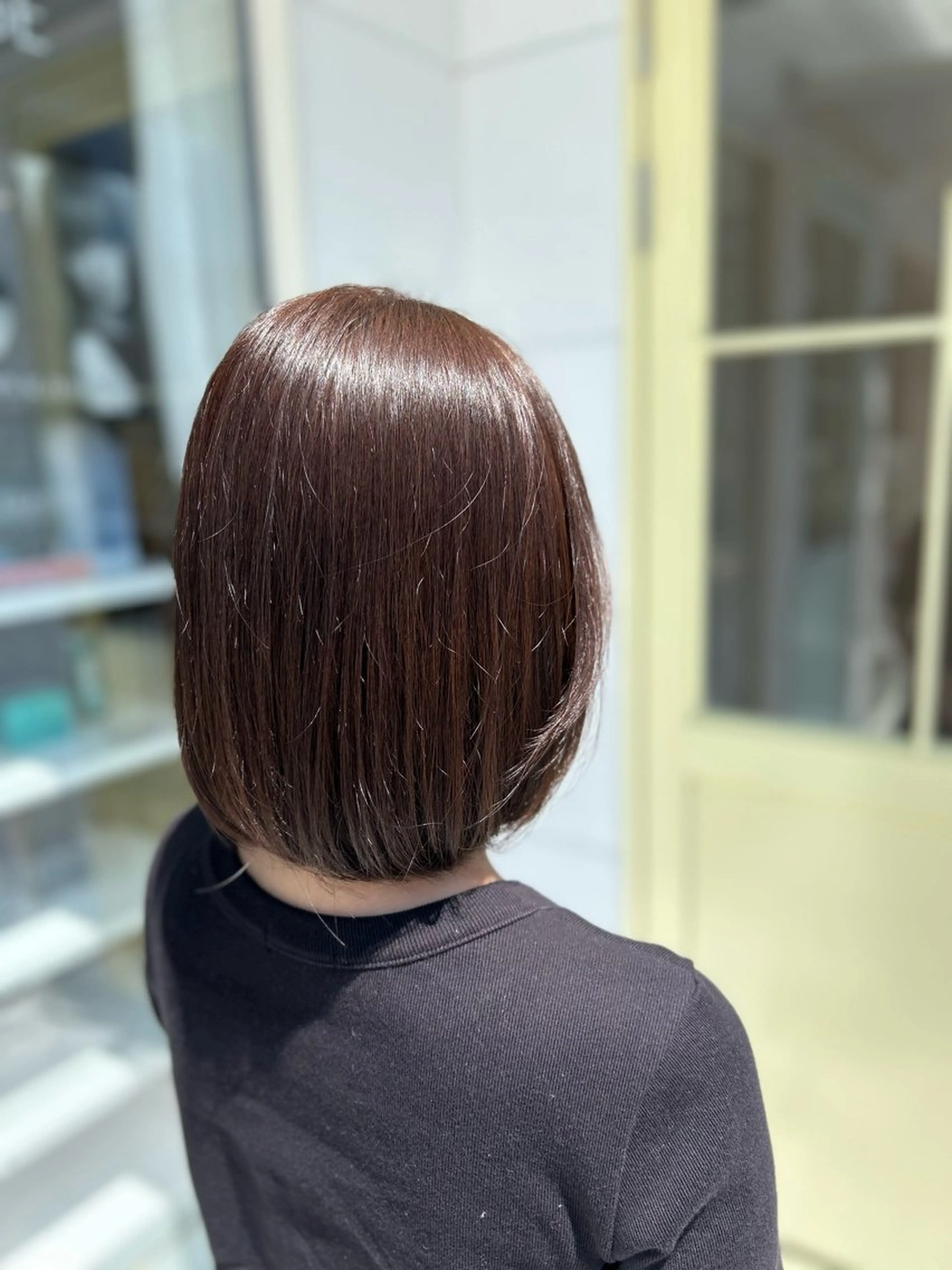 ミディアム ボブ カット ヘアカラー トリートメント AFLOAT SAYURIのヘアスタイル