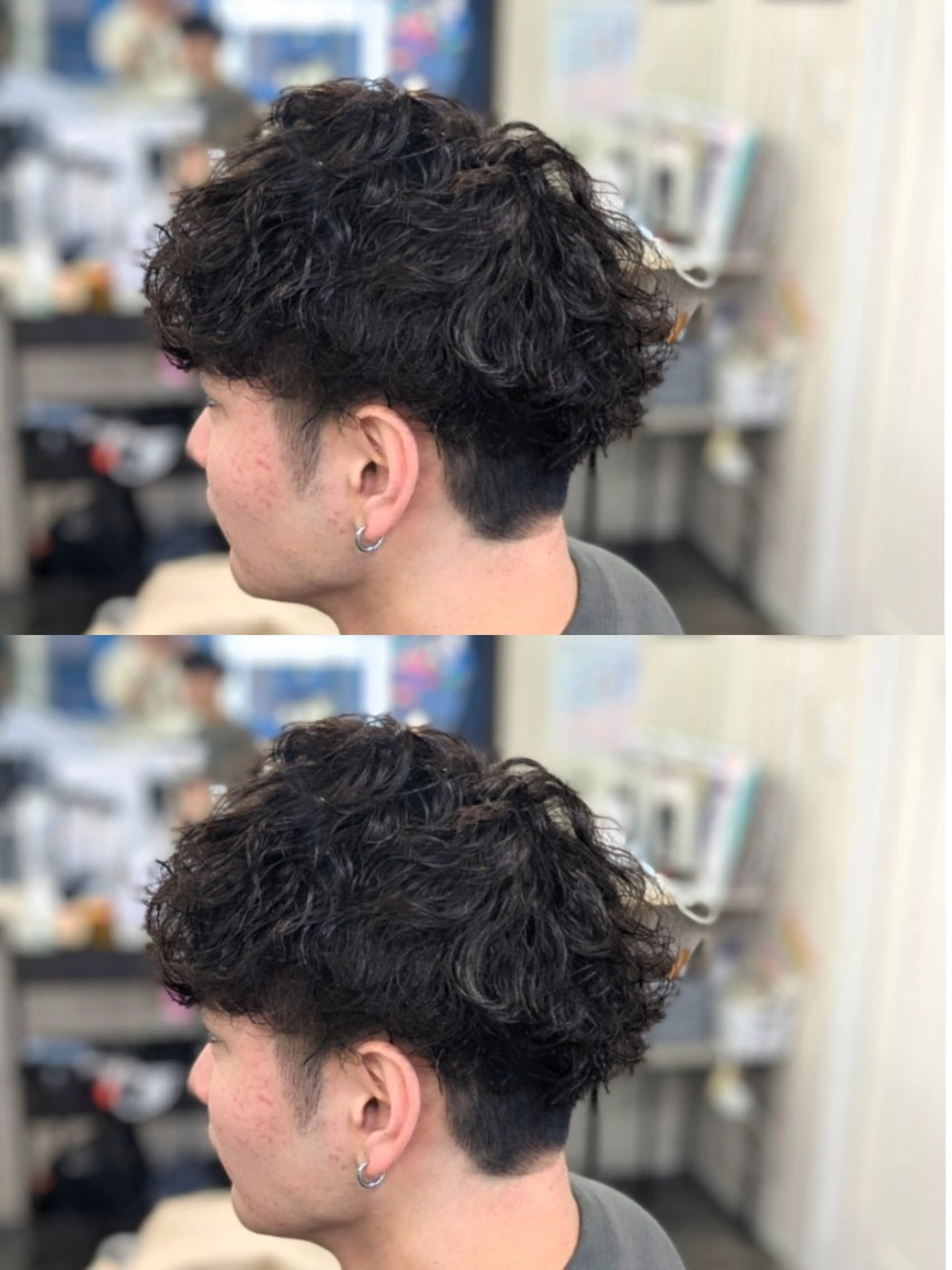 メンズ パーマ アップバング センターパート フェードカット メンズ韓国風 韓国マッシュ カット パーマ トリートメント メンズパーマ/顔周り レイヤー店長えのもとのヘアスタイル