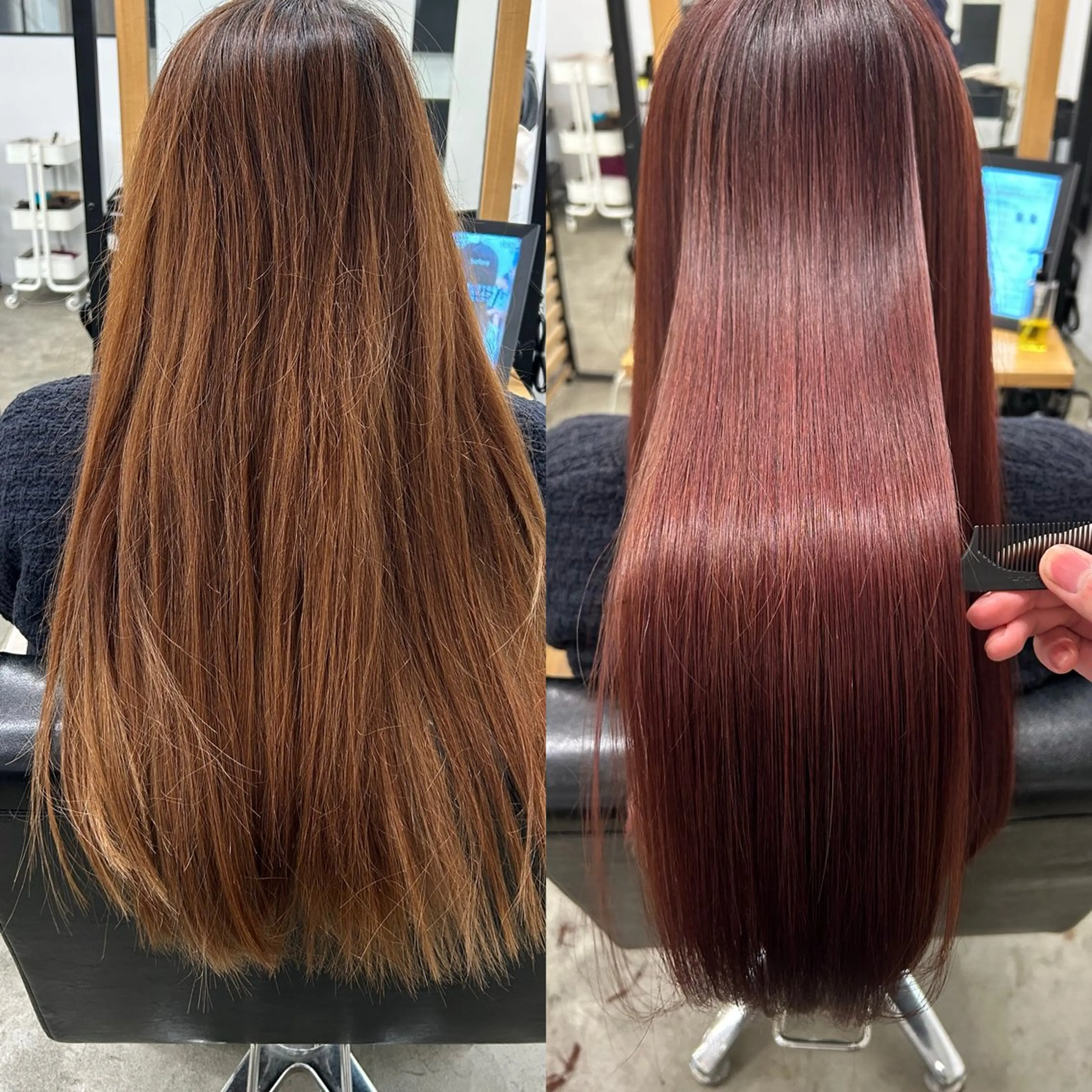 ロング 髪質改善 縮毛矯正 やりすぎないパーマ ニュアンスパーマのヘアスタイル