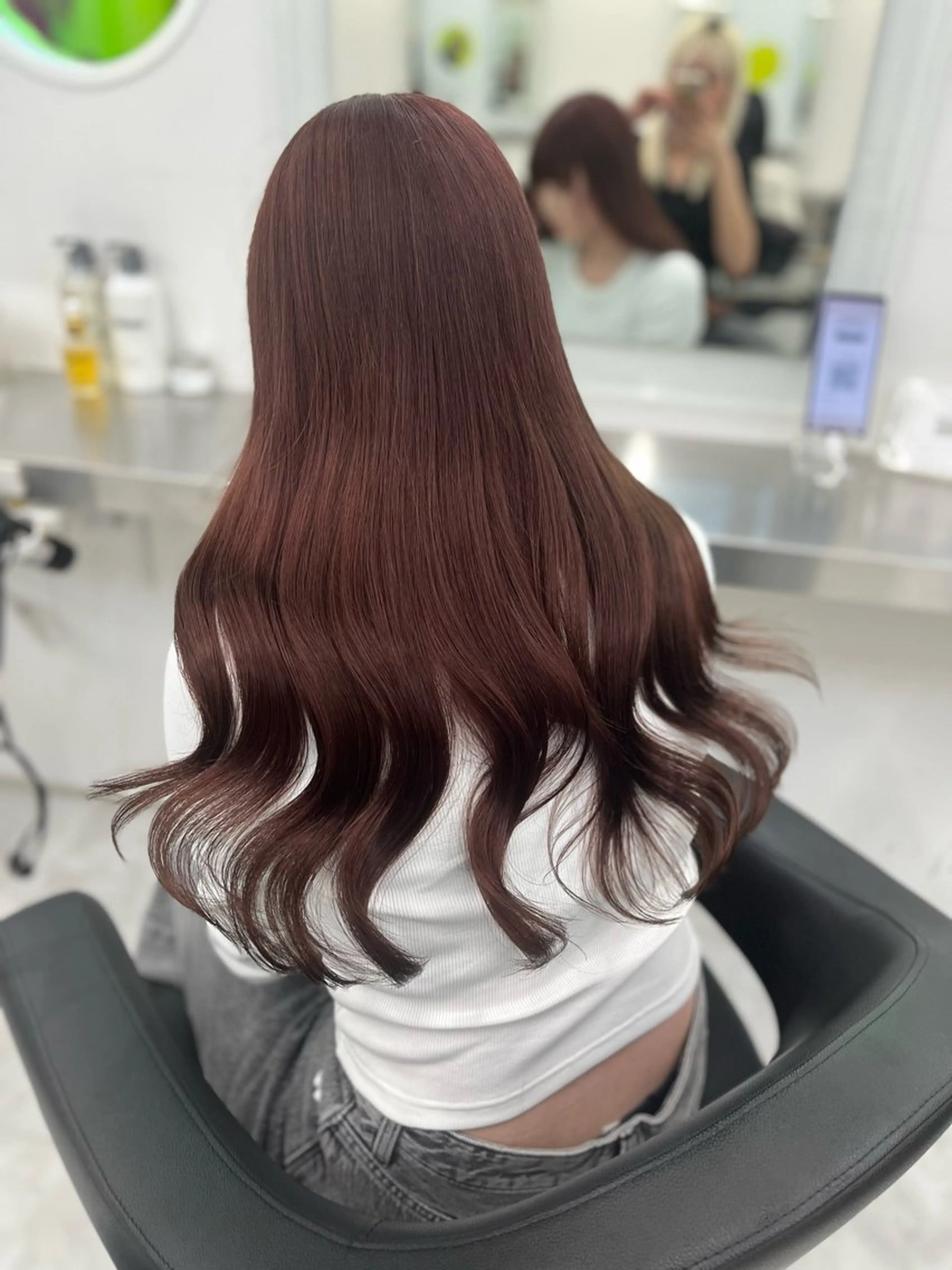 ロング カット ヘアカラー トリートメント ヘアセット 💗韓国暖色ヘア NO.1💗🪽のヘアスタイル