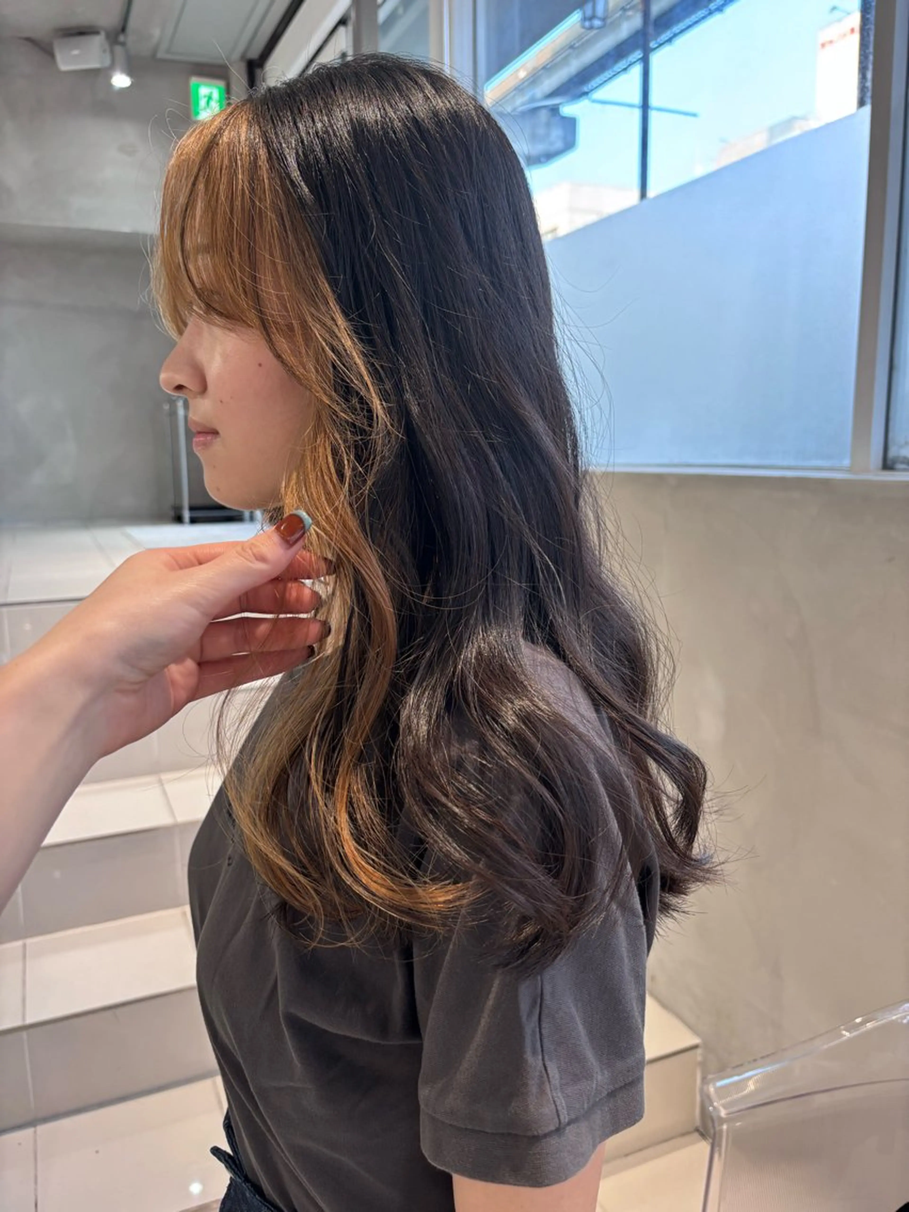 カラー ミストバング  フェイスフレーミング ヘアカラー 透明感カラー/set /hana🍀🪽‪のヘアスタイル