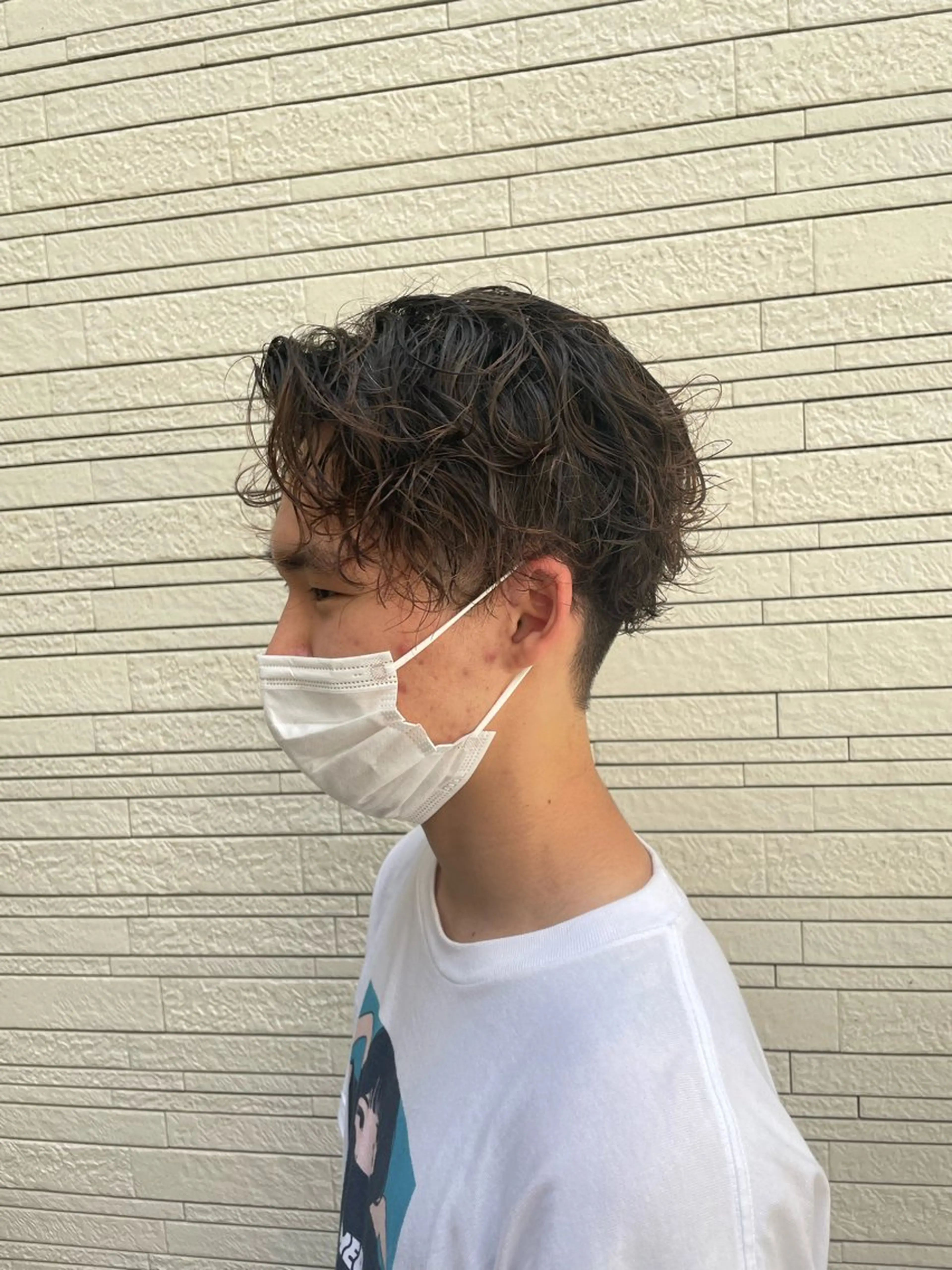 パーマ メンズ センターパート メンズパーマ ツーブロック 刈り上げ カット パーマ ヘアセット フリーランスシェアサロンルレイル所属・心斎橋/メンズ /ルレイル/地形真希のヘアスタイル