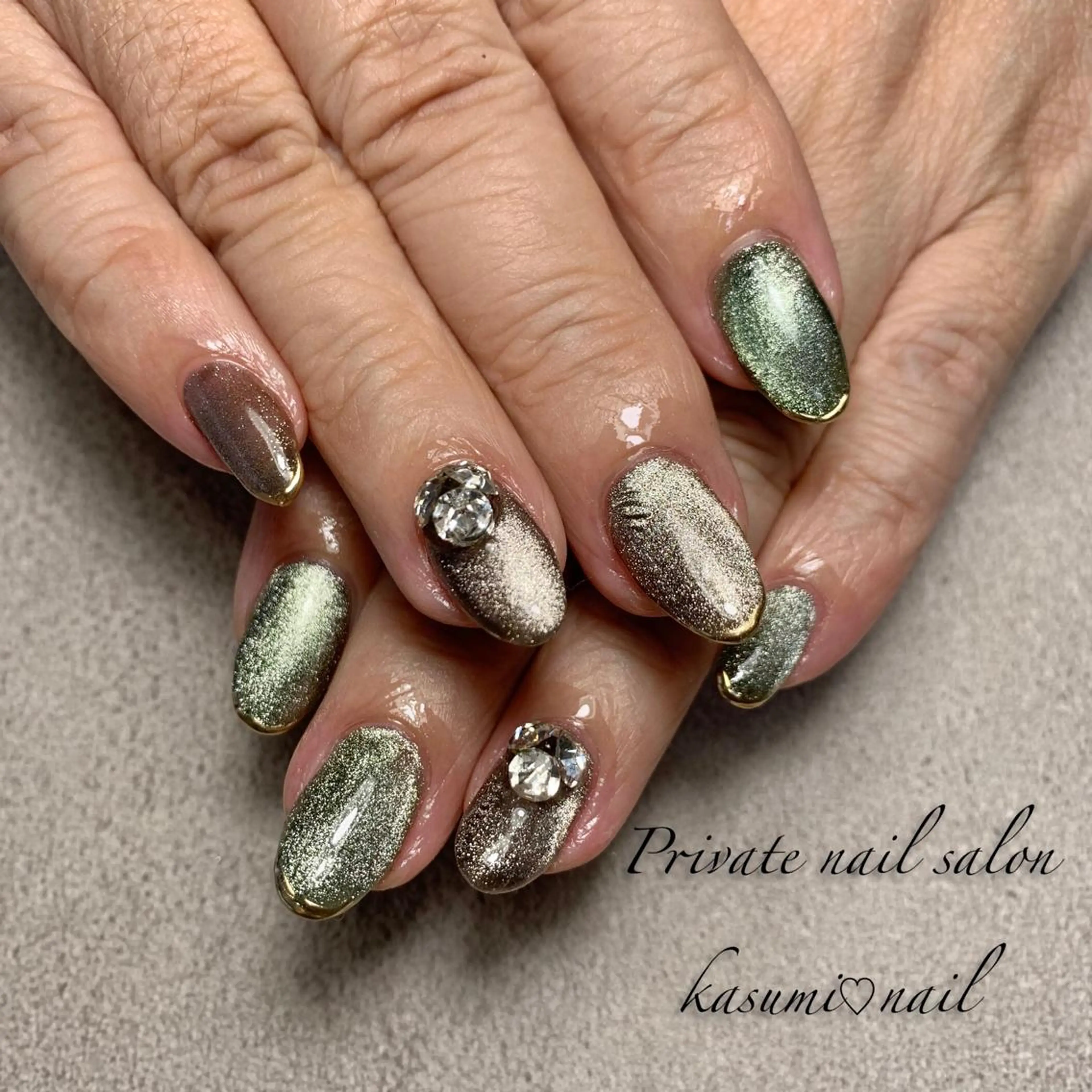 ネイル マグネットネイル ミラーネイル ニュアンスネイル 冬ネイル KASUMI♡ Nailのネイルデザイン