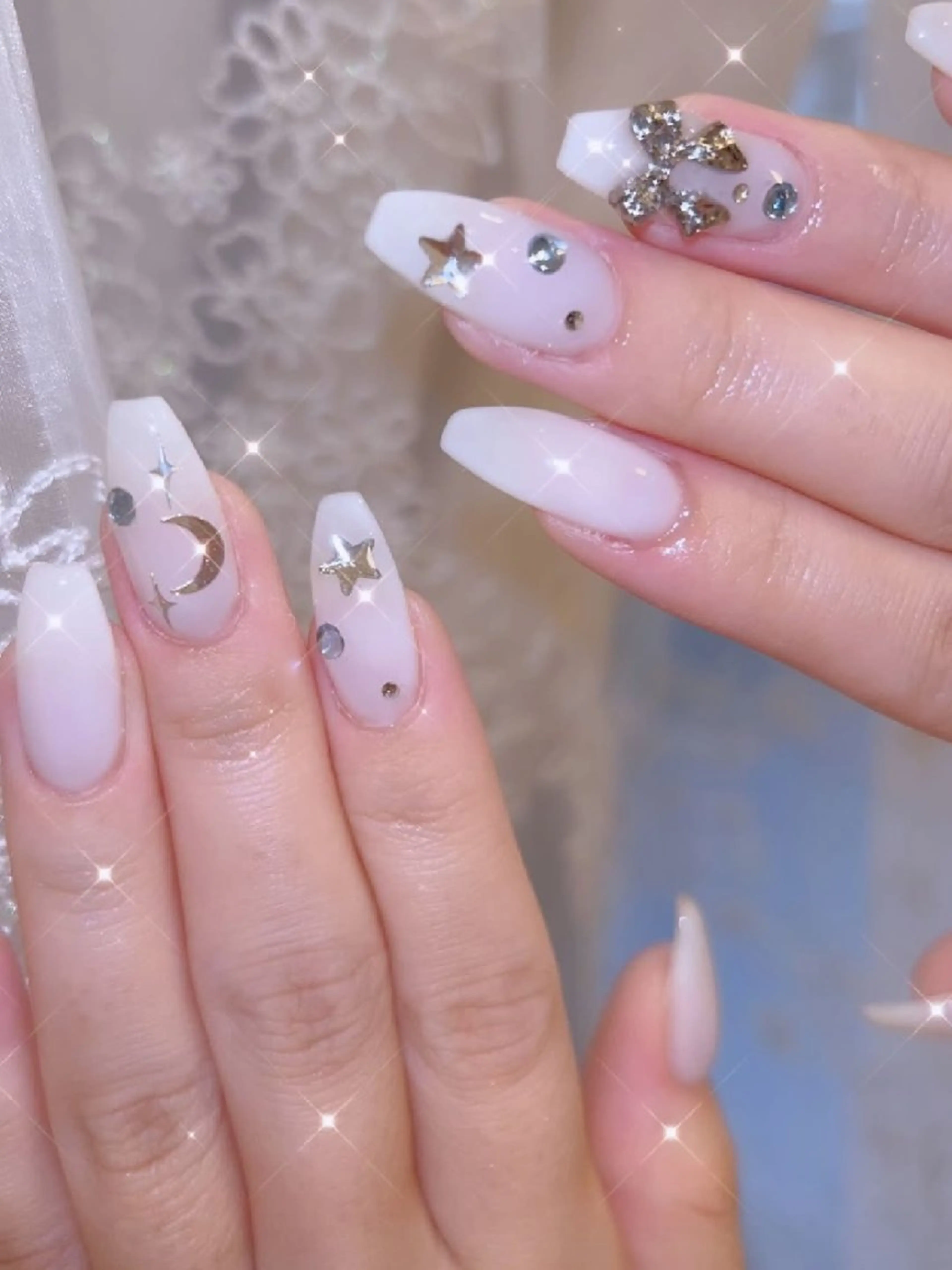 ネイル 長さ出し ジェルネイル 韓国ネイル マグネットネイル ニュアンスネイル I LOVE ME  NAIL.｡.:*♡のネイルデザイン