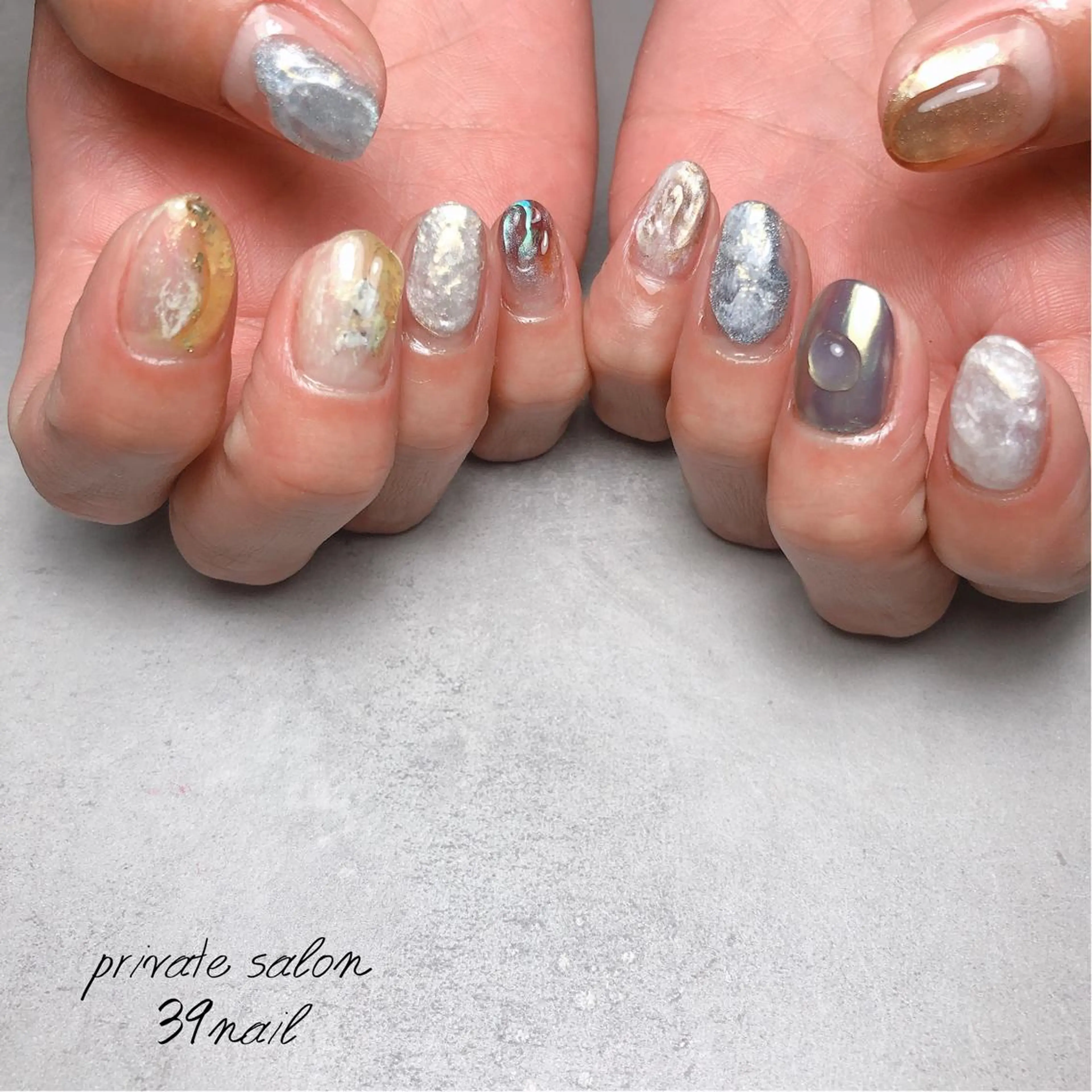 ミディアム ネイル ハンドネイル 京橋 【39nail】のネイルデザイン