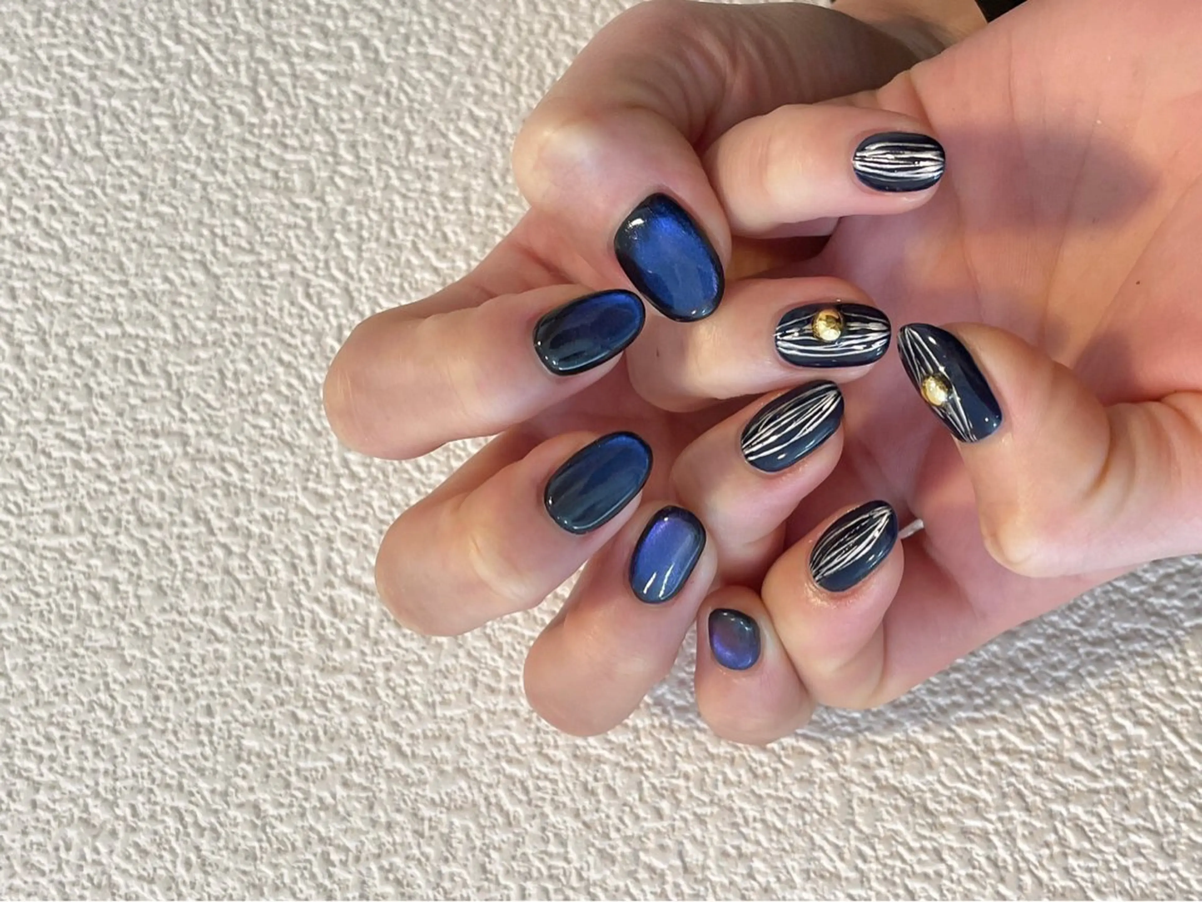 ネイル ジェルネイル マグネットネイル ワンカラーネイル パラジェル バレンタイン ハンドネイル kiki nail &brow二子玉川のネイルデザイン