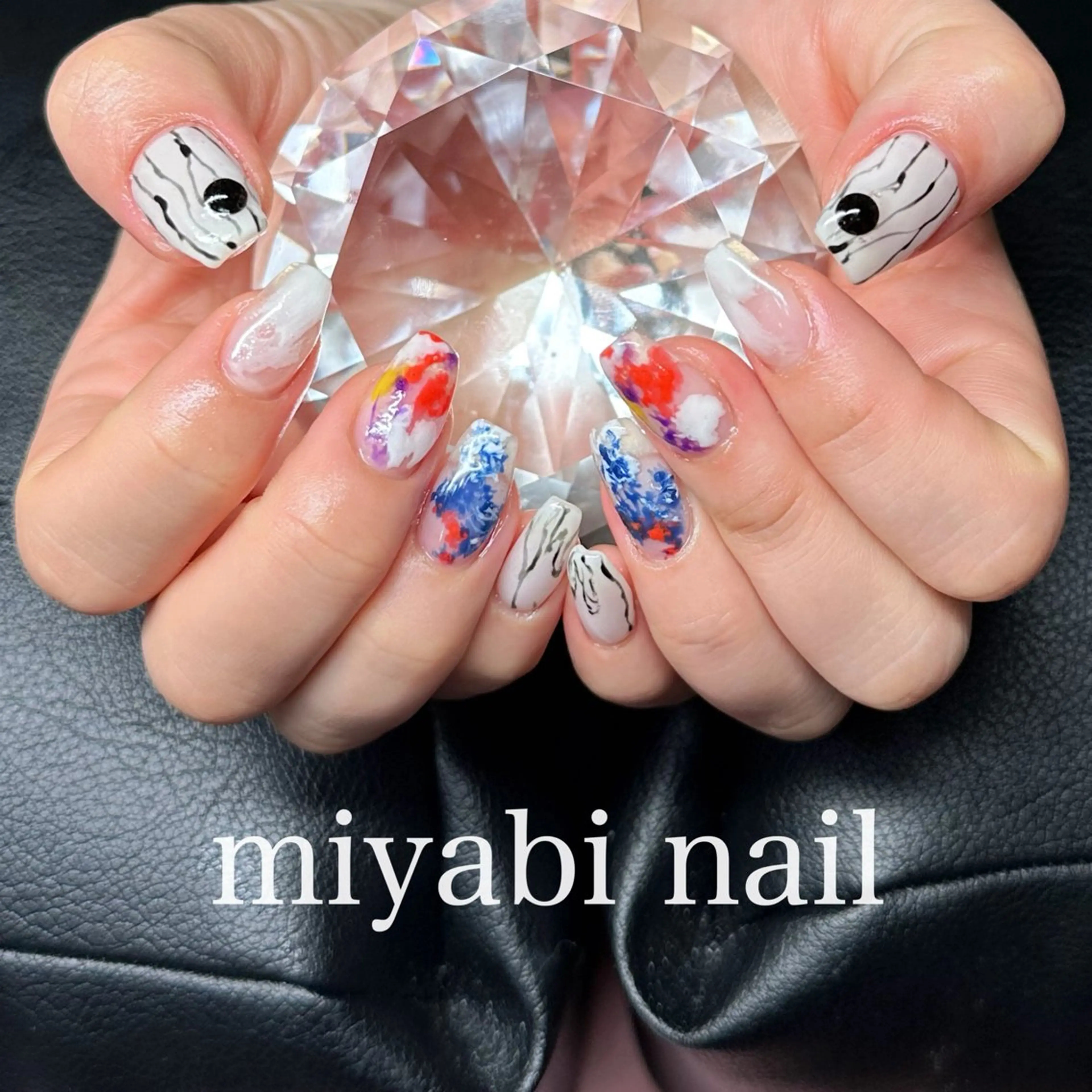 ネイル アートネイル ジェルネイル 持ち込み ニュアンスネイル ハンドネイル miyabi nail 桂川駅近くのネイルデザイン