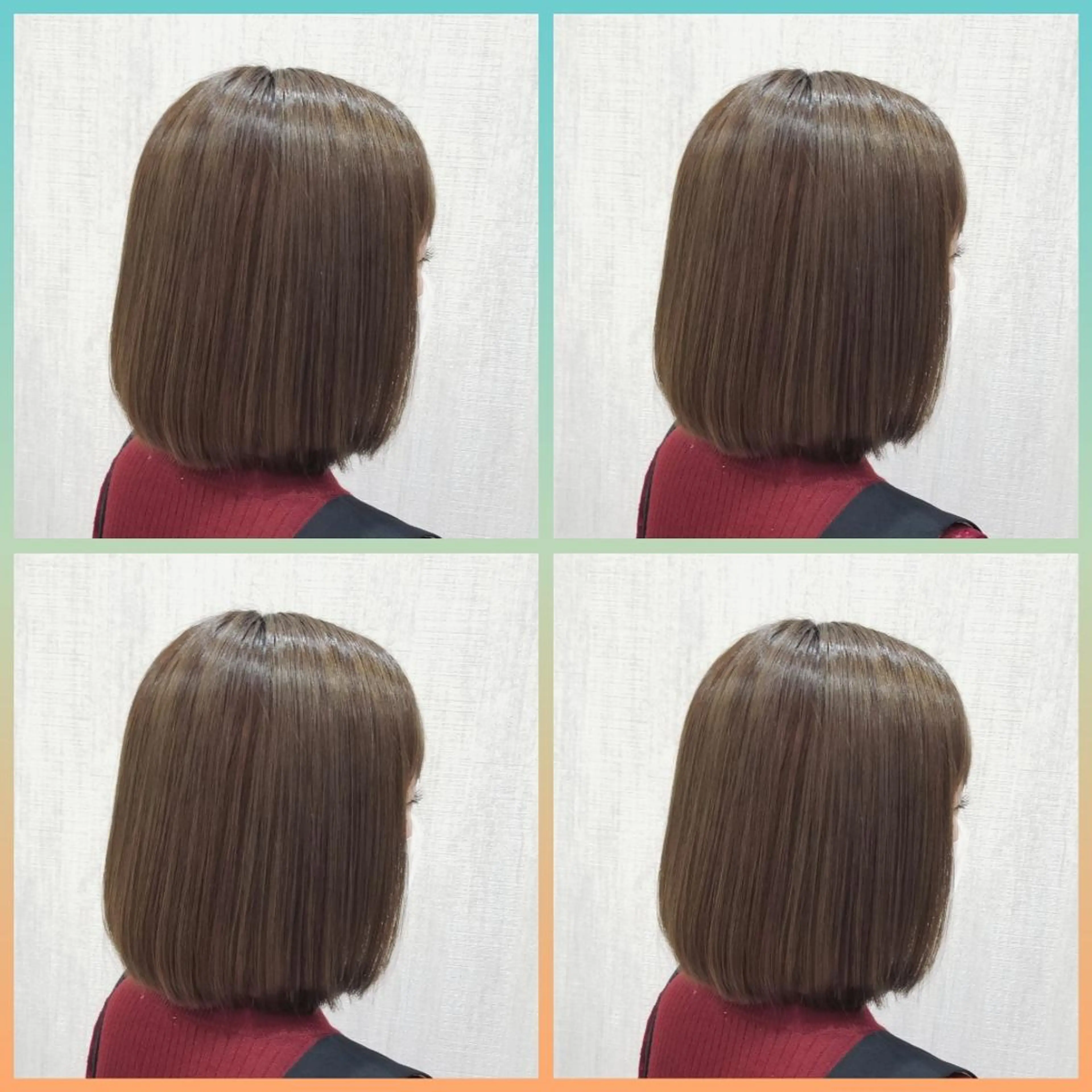 ミディアム カラー グレージュ オリーブグレージュ オリーブグレー ボブ 伸ばしかけ カット ヘアカラー トリートメント 顔周りレイヤーカット 髪質改善代表西村功平のヘアスタイル