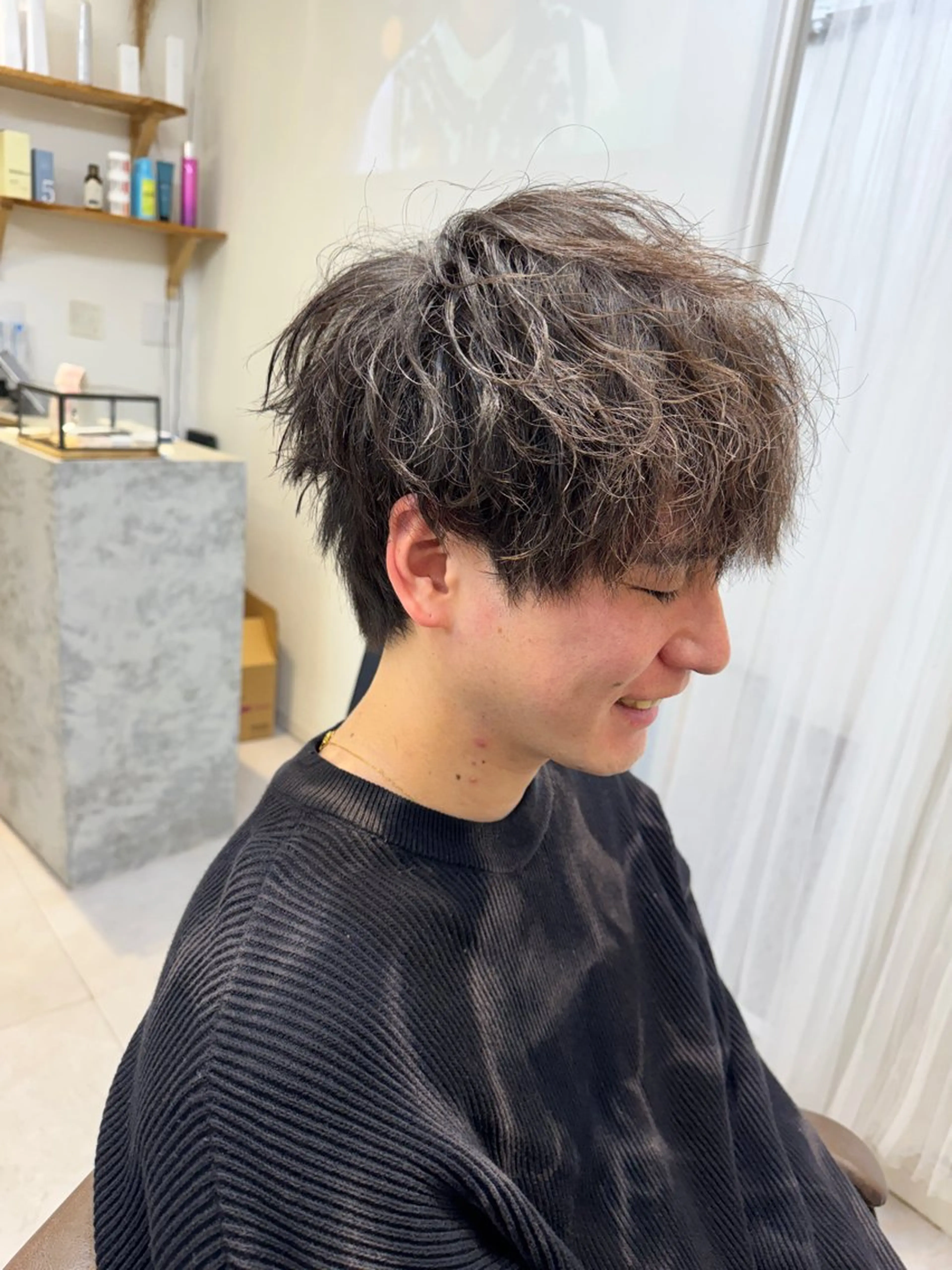 ミディアム パーマ メンズ マッシュ カット パーマ トリートメント Dxxxx III所属・女性目線の大人 メンズ*Ayakaのヘアスタイル