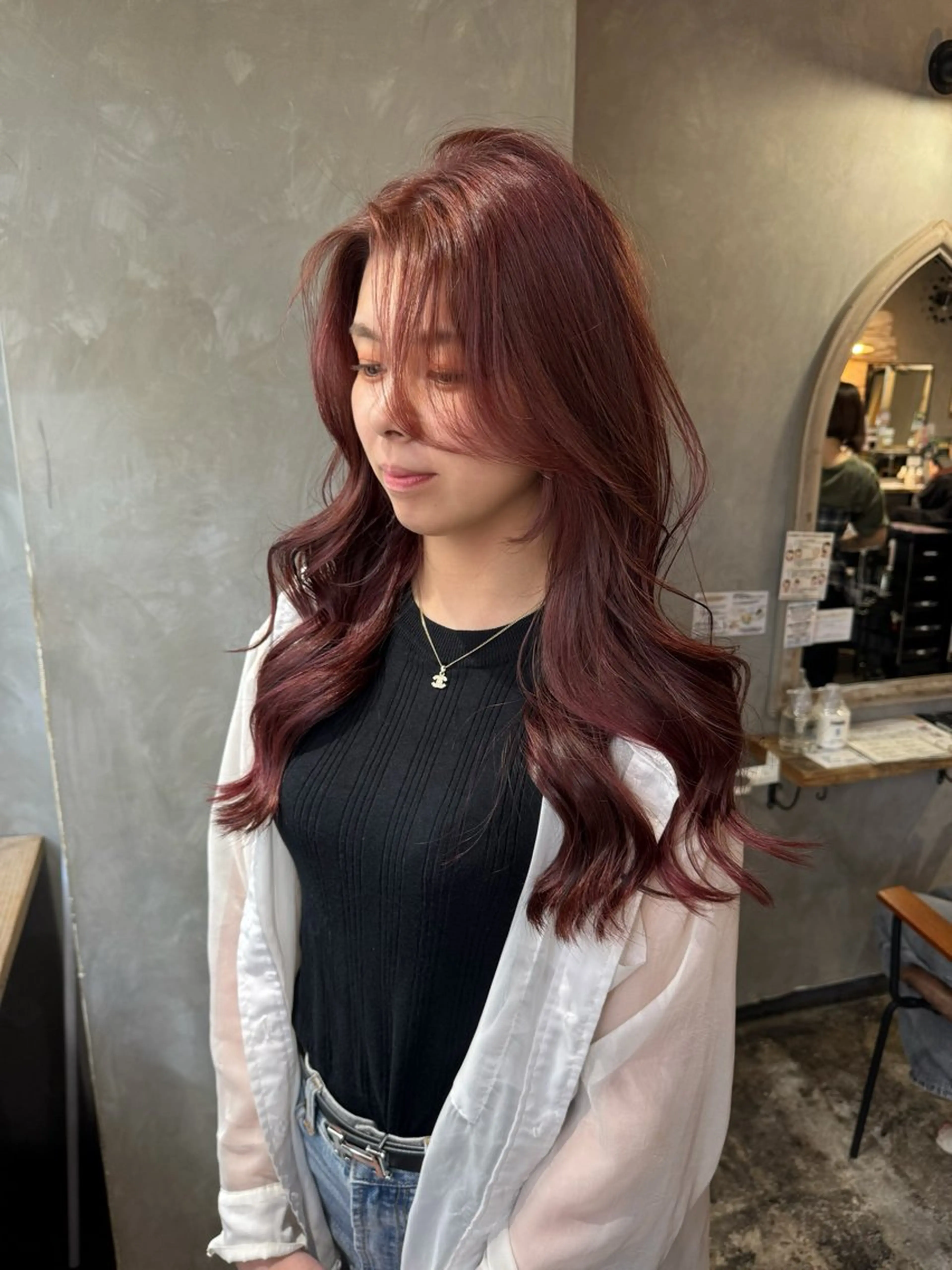 ロング レイヤーカット カット ヘアカラー トリートメント 清水 健吏/ 韓国ヘア/レイヤーのヘアスタイル