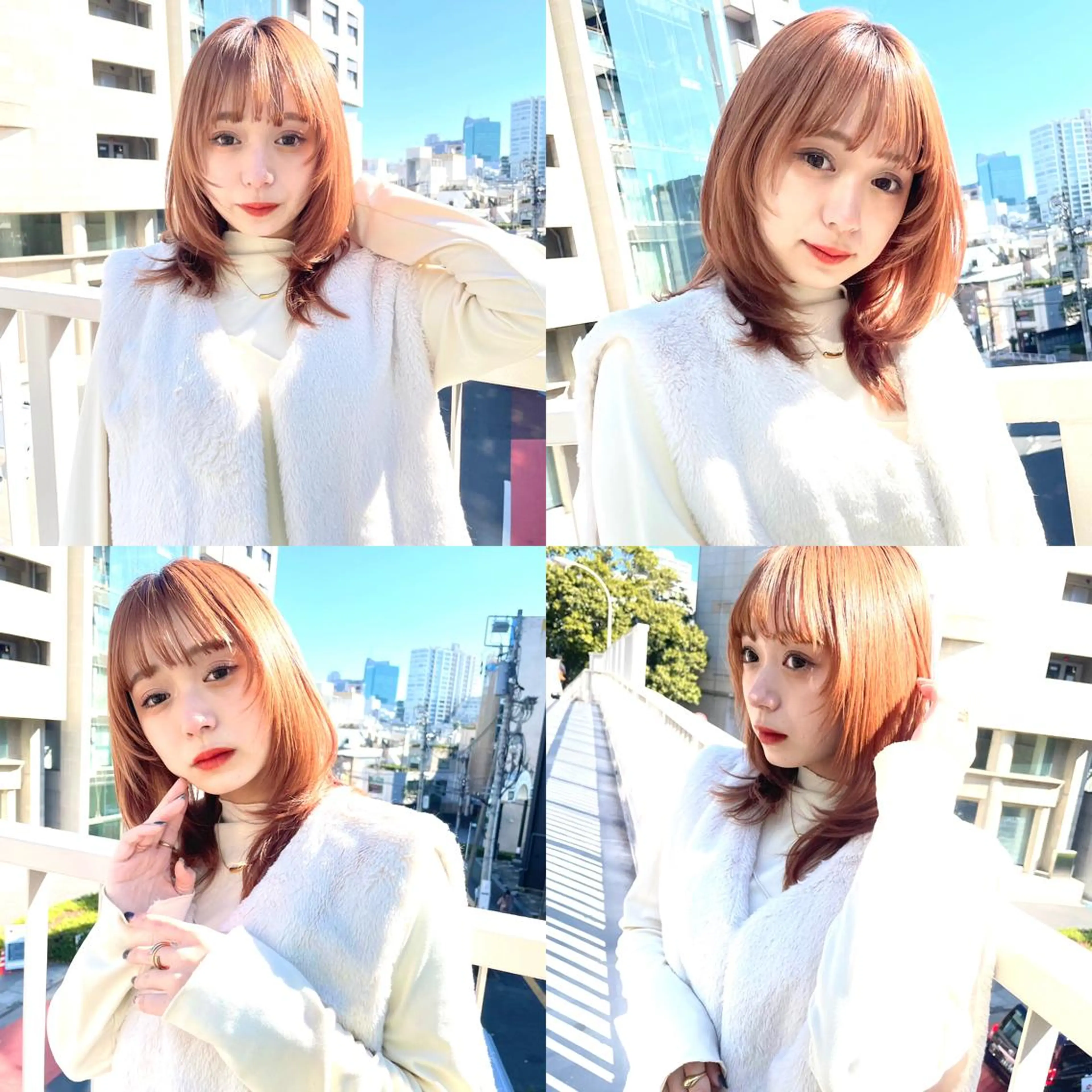 ミディアム カラー ボブヘアカット Rikapi❤️のヘアスタイル